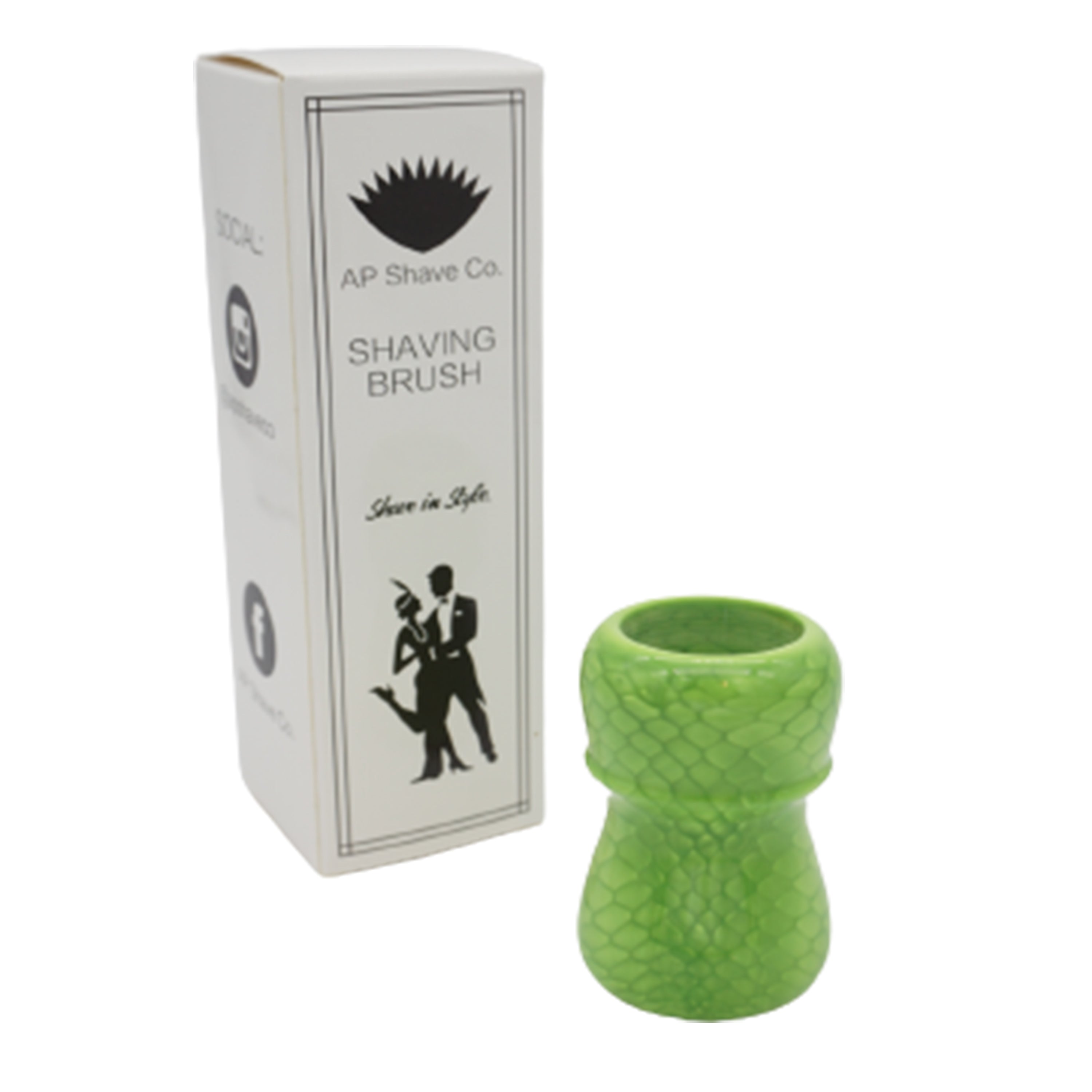 Premium Handmade Green Snakeskin Shaving Brush Handle - Fits 24mm & 26mm Knots - Perfect for Wet Shaving, Grooming Kits & Luxury Bathroom Accessories