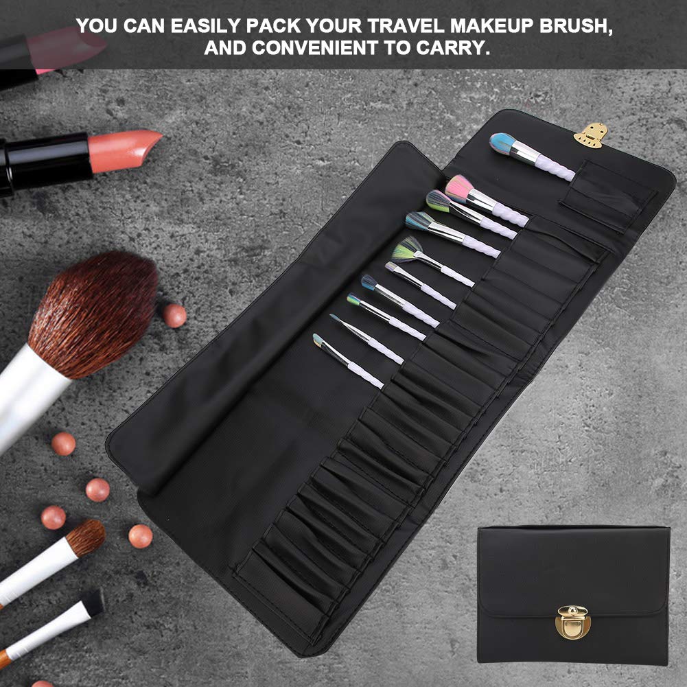 Yinhing Makeup Brush Travel Case - 28 Pocket Portable Roll-Up Cosmetic Bag Organizer for Brushes & Tools | Ideal for Travel, Salon Professionals & Makeup Artists