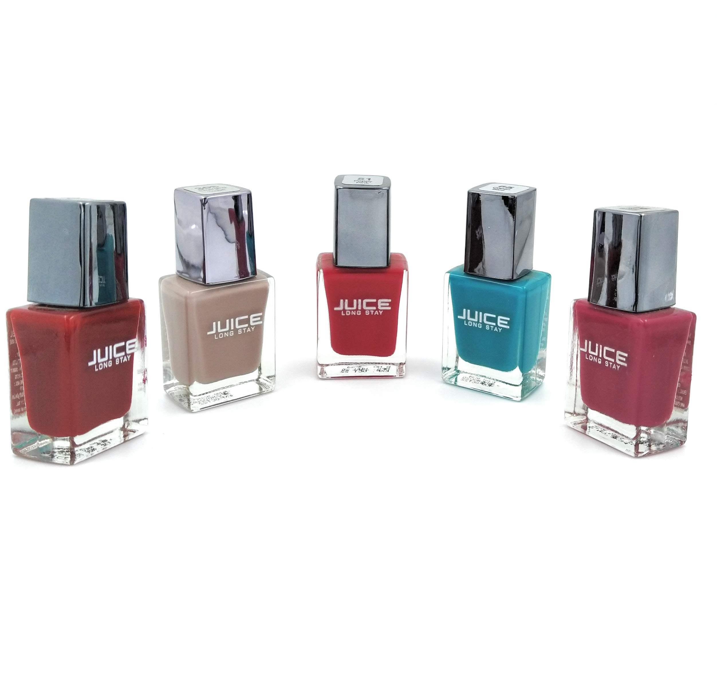 Premium JUICE Nail Polish Set - 4+1 Pack Egyptian Blue Long Lasting Vegan Nail Enamel for Salon Quality Manicures | Perfect for Parties, Weddings & Everyday Wear