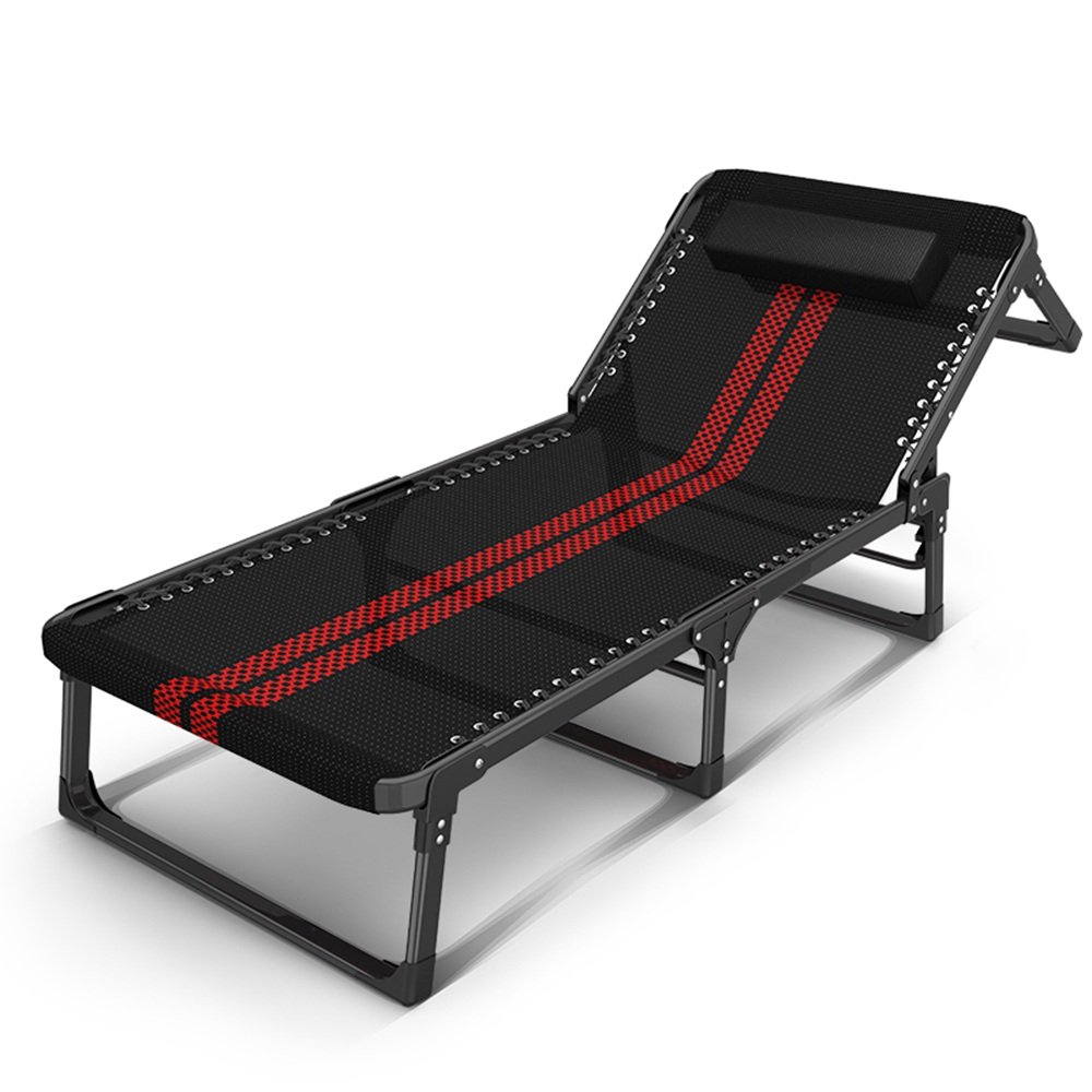**Black Folding Patio Lounge Chair - Portable Reclining Siesta Bed for Adults, 189x68x28cm - Perfect for Office Lunch Break, Home Relaxation & Outdoor Leisure**    *(Use Scenarios: Ideal for backyard lounging, office naps, beach trips, or indoor relaxation.)*