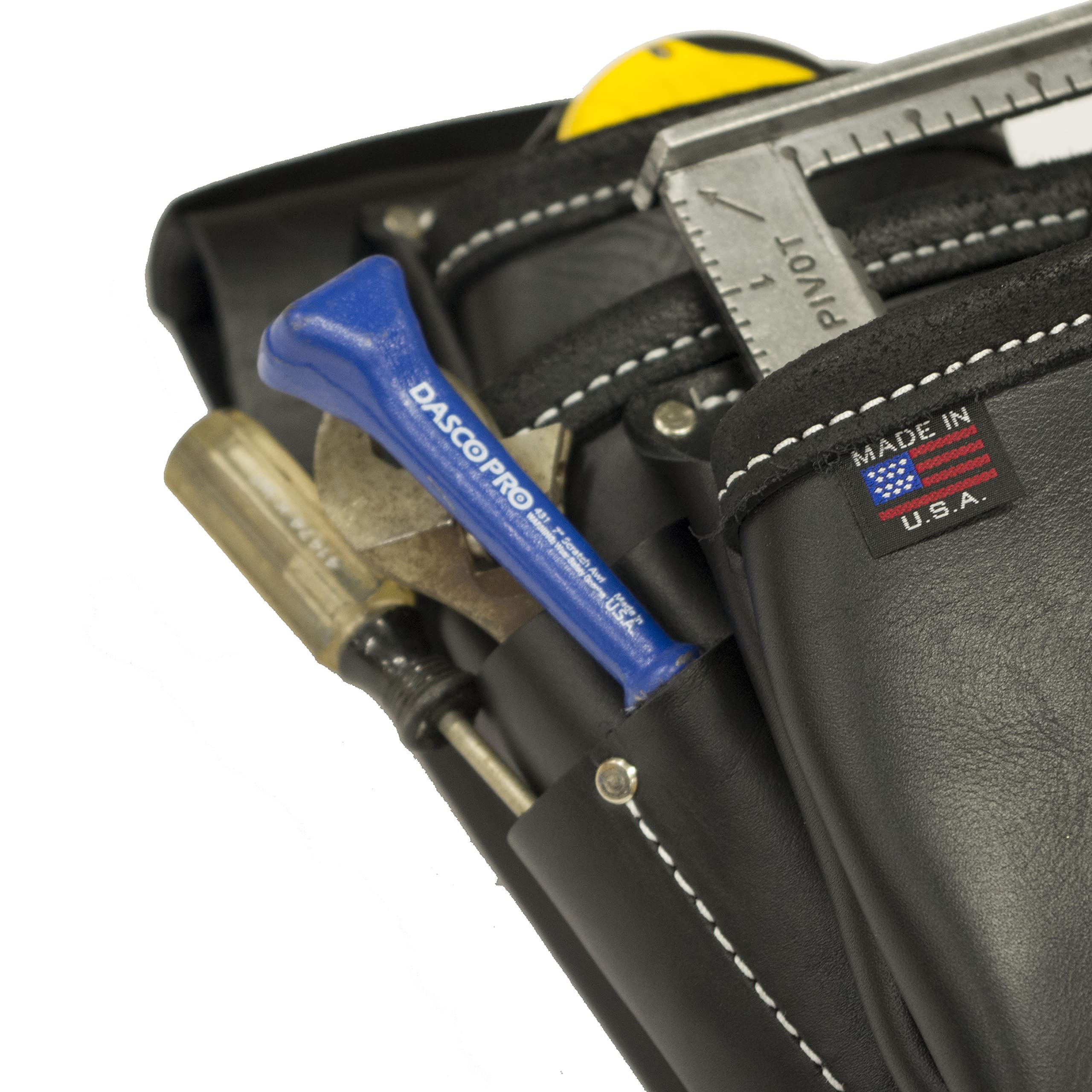 Premium Heavy-Duty Carpenter Leather Nail Bag with Long Pouch - Professional Tool Belt for Woodworking & Construction - Durable Workwear Accessory for Carpenters, Roofers & DIY Projects - RUDEDOG USA #1253
