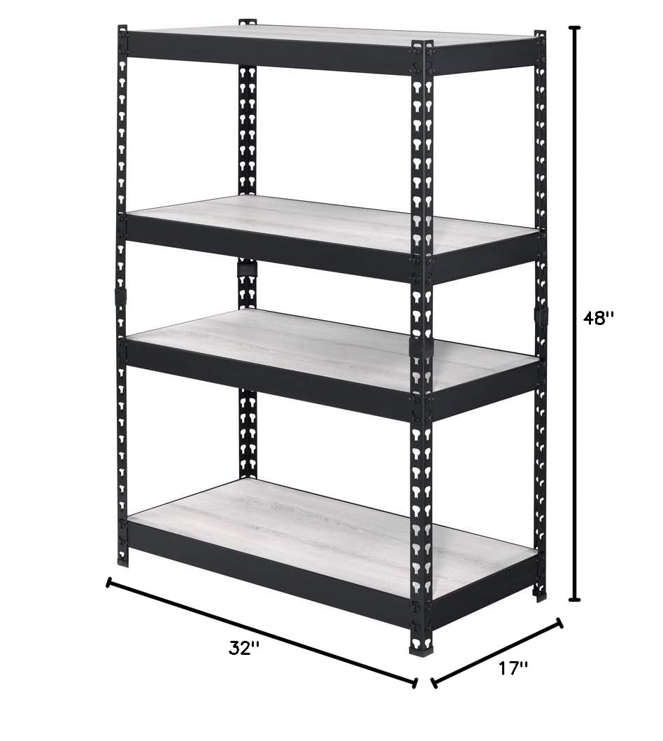 Acme Furniture Decmus 5-Shelf Bookcase in Natural & Black Finish - Perfect for Living Room, Home Office & Library Storage