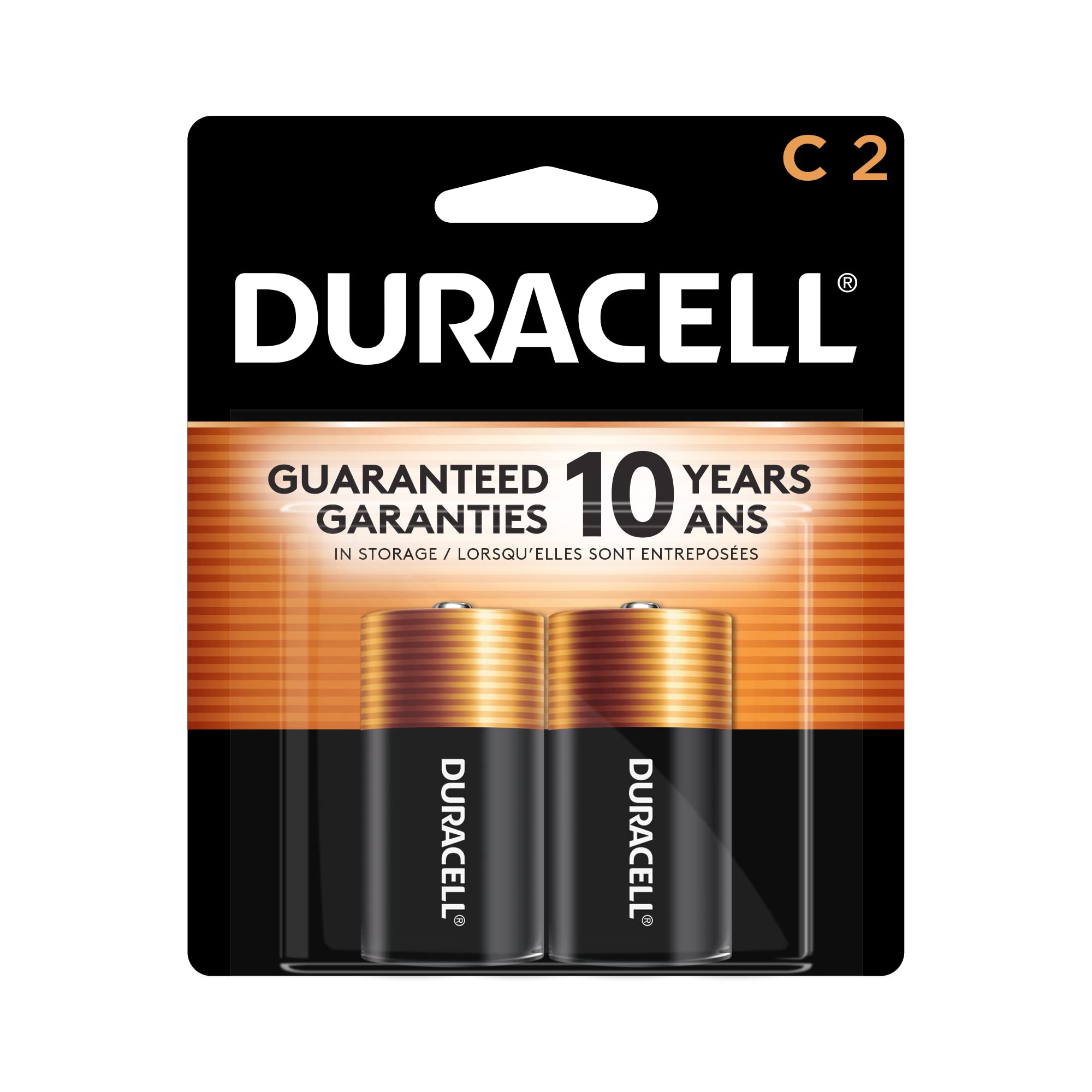Duracell Coppertop C Alkaline Batteries 1.5V - 2 Pack - Long-Lasting Power for Flashlights, Toys & Electronics