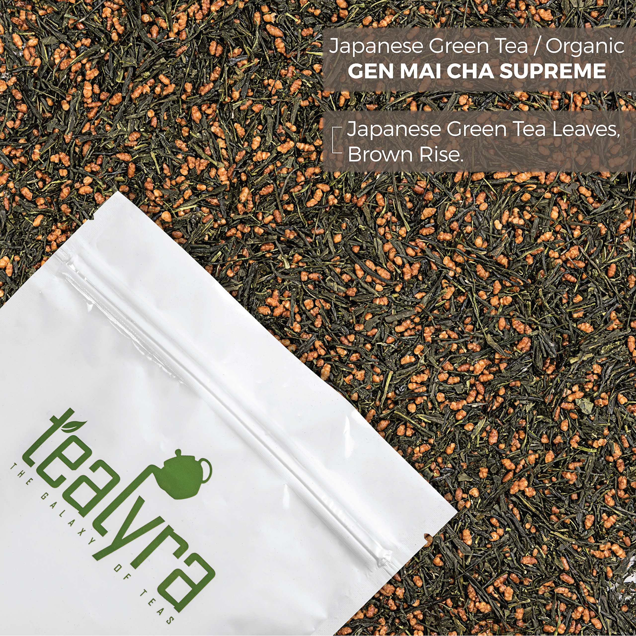 Tealyra Gen Mai Cha Supreme - Premium Japanese Loose Leaf Green Tea with Roasted Brown Rice - Low Caffeine - 100g (3.5 oz) - Perfect for Relaxation, Afternoon Tea & Zen Moments