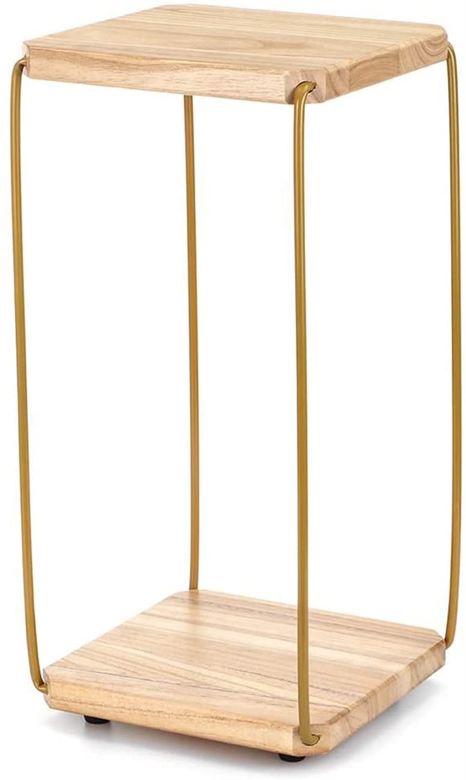 Double-Layer Wooden Flower Stand for Succulent & Potted Plants - Iron & Solid Wood Plant Shelf for Balcony, Living Room - 2 Installation Ways (Floor-to-Ceiling or Freestanding) - Perfect for Indoor Greenery & Home Decor