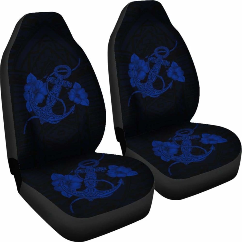Premium Anchor Blue Polyester Tribal Print Car Seat Covers - Universal Fit for Cars, Trucks & SUVs - Durable, Stylish Protection for Daily Commutes & Road Trips