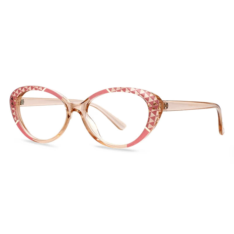 CCspace Women's Full Rim Cat Eye Titanium Reading Glasses - Lightweight & Durable R57128 for Work, Reading & Fashion Accessories