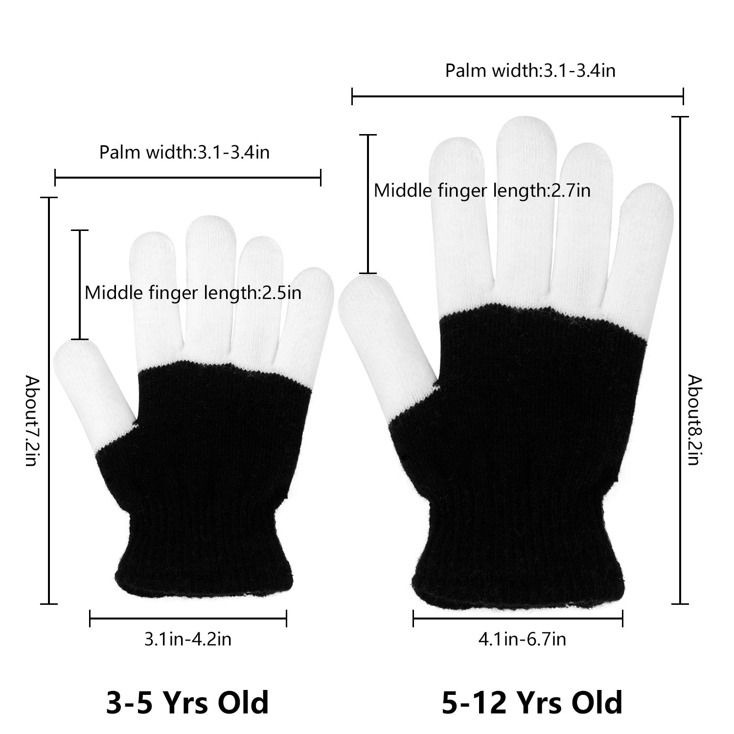 LED Gloves for Kids - 3 Color & 6 Mode Flashing Light Up Gloves - Christmas Halloween Party Toys - Perfect for Night Parties, Raves, Concerts and Festivals