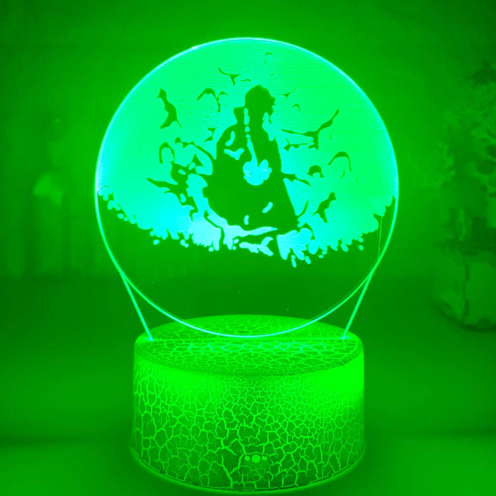 Itachi LED Anime 3D Illusion Lamp - 7 Color Changing Night Light for Kids Bedroom, Christmas Decor & Birthday Gifts | Perfect for Anime Fans, Boys & Girls Room Decoration, Party Atmosphere Lighting