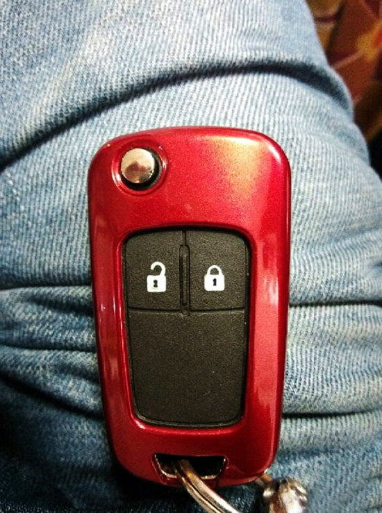 Premium Glossy Red Smart Key Fob Cover Replacement for Chevrolet GMC (3/4/5 Buttons) - Exact Fit Protection for Keyless Entry Remote - Perfect for Daily Use, Travel & Car Enthusiasts