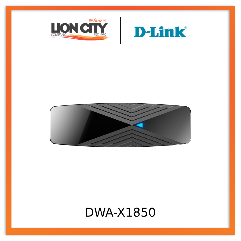 D-Link DWA-X1850 AX1800 Wi-Fi 6 USB Adapter - High-Speed Wireless Network Dongle for PC & Laptop - Perfect for Gaming, Streaming & Home Office Use