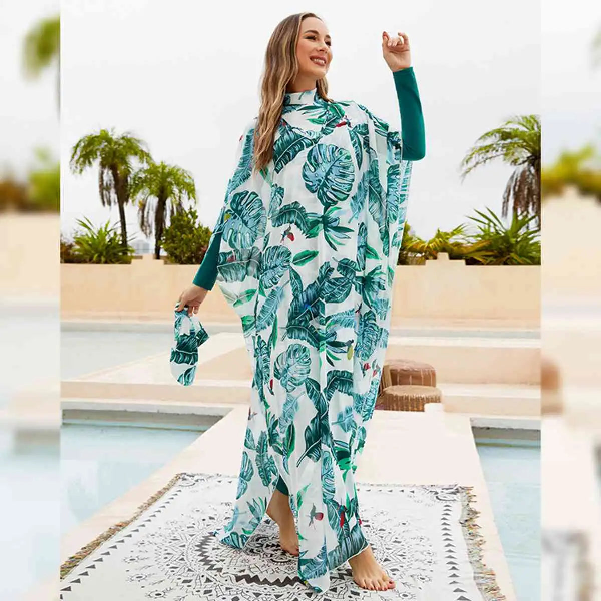 4-Piece Full Coverage Halal Burkini Swimwear Set - Modest Islamic Beachwear for Women, Swimming, Surfing & Sun Protection