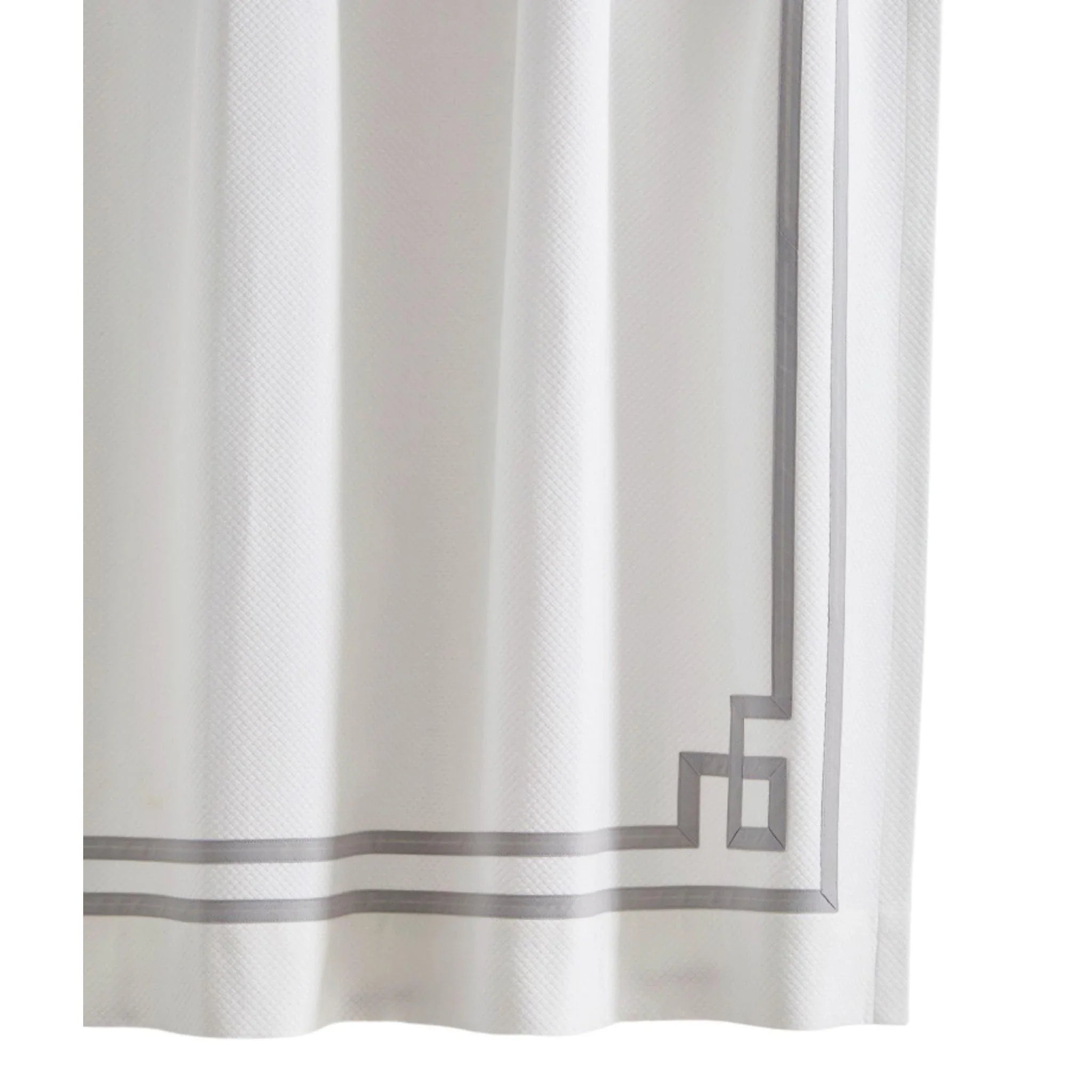 Bristol Fretwork Tape Trim Shower Curtain - Elegant Bathroom Decor for Vintage & Modern Bathrooms | Waterproof & Stylish Shower Liner