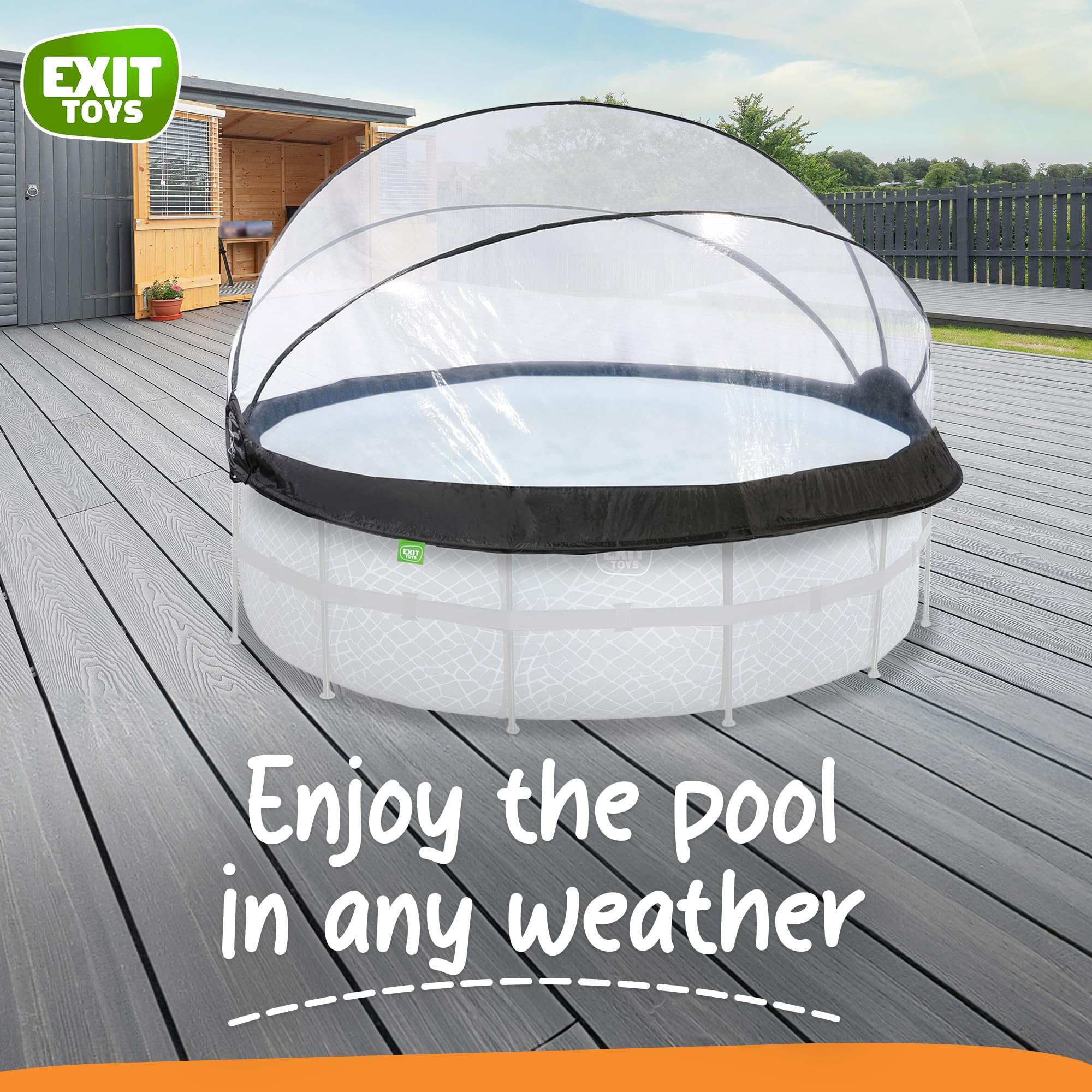 14-Foot Round All-Weather Pool Dome Cover - Heavy Duty Outdoor Pool Enclosure for Inground & Above Ground Pools - UV Resistant, Waterproof Protection for Clean & Warm Water - Perfect for Backyard, Garden & Patio Use