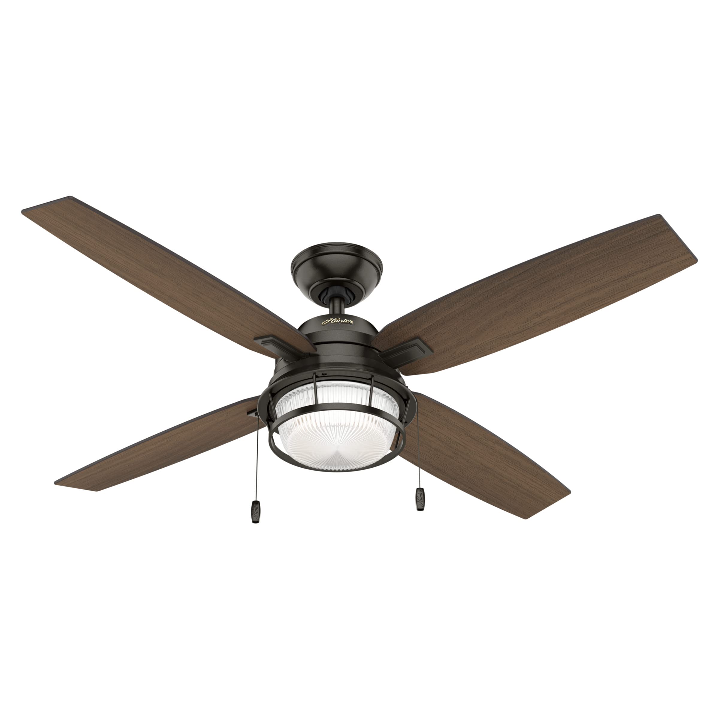 Hunter Fan Company 52 Inch Ocala Noble Bronze Indoor/Outdoor Ceiling Fan with LED Light Kit and Pull Chain - Perfect for Patio, Porch, Living Room, and Bedroom Cooling