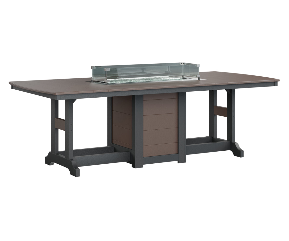 Berlin Gardens 44 x 96 Inch Rectangular Fire Pit Table - Outdoor Counter Height Patio Heater for Backyard, Deck, and Poolside Gatherings