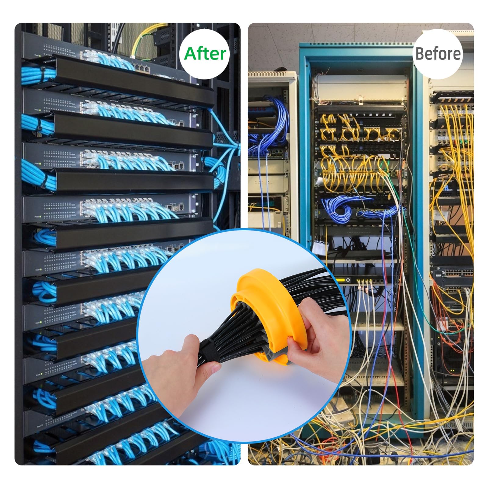 Hixeto Wire Comb - Professional Network Cable Management Tool for Ethernet, LAN, and Data Cables (0.36