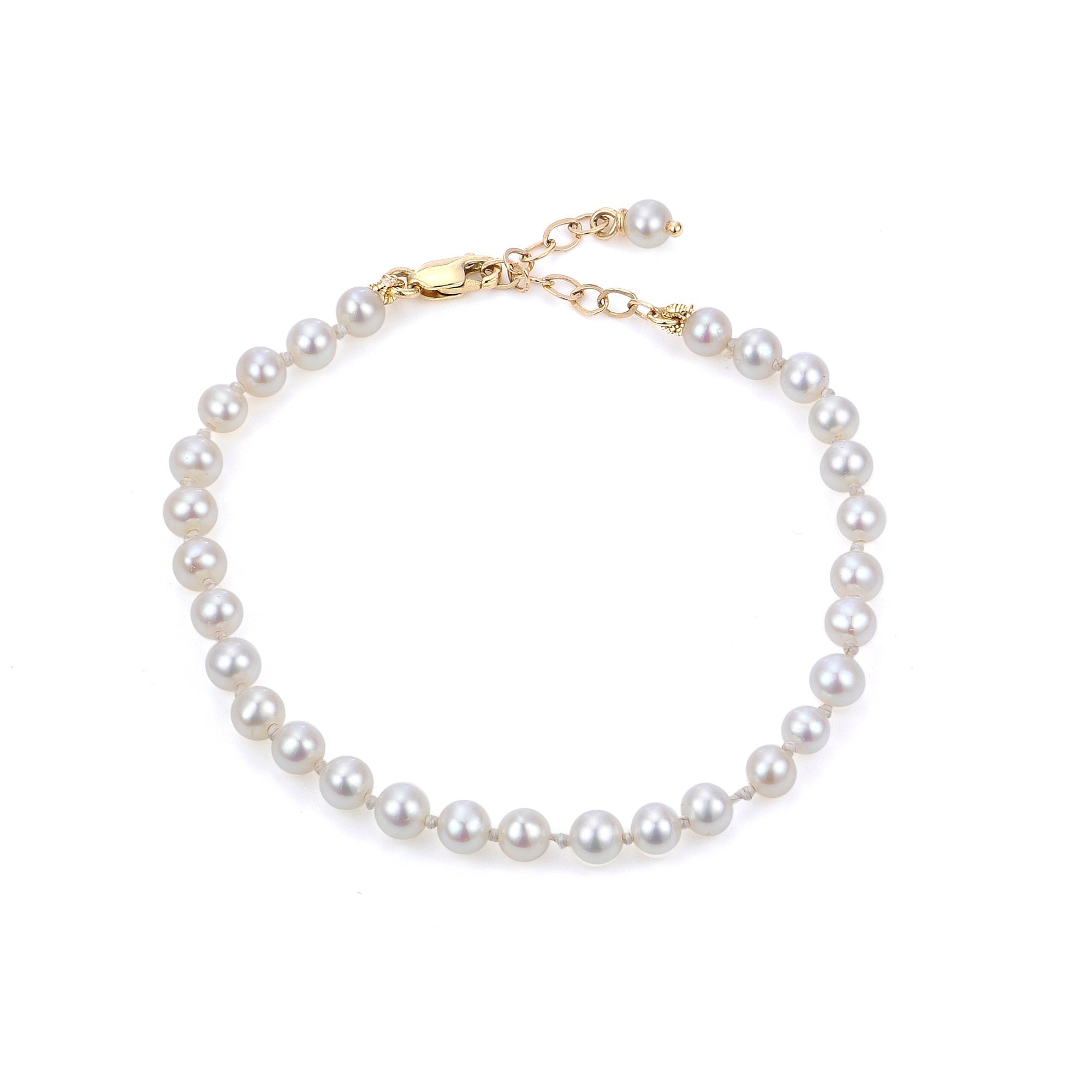 4mm Freshwater Pearl 14K Yellow Gold Bracelet for Kids - Elegant Jewelry Gift for Girls, Birthday, Christmas & Special Occasions