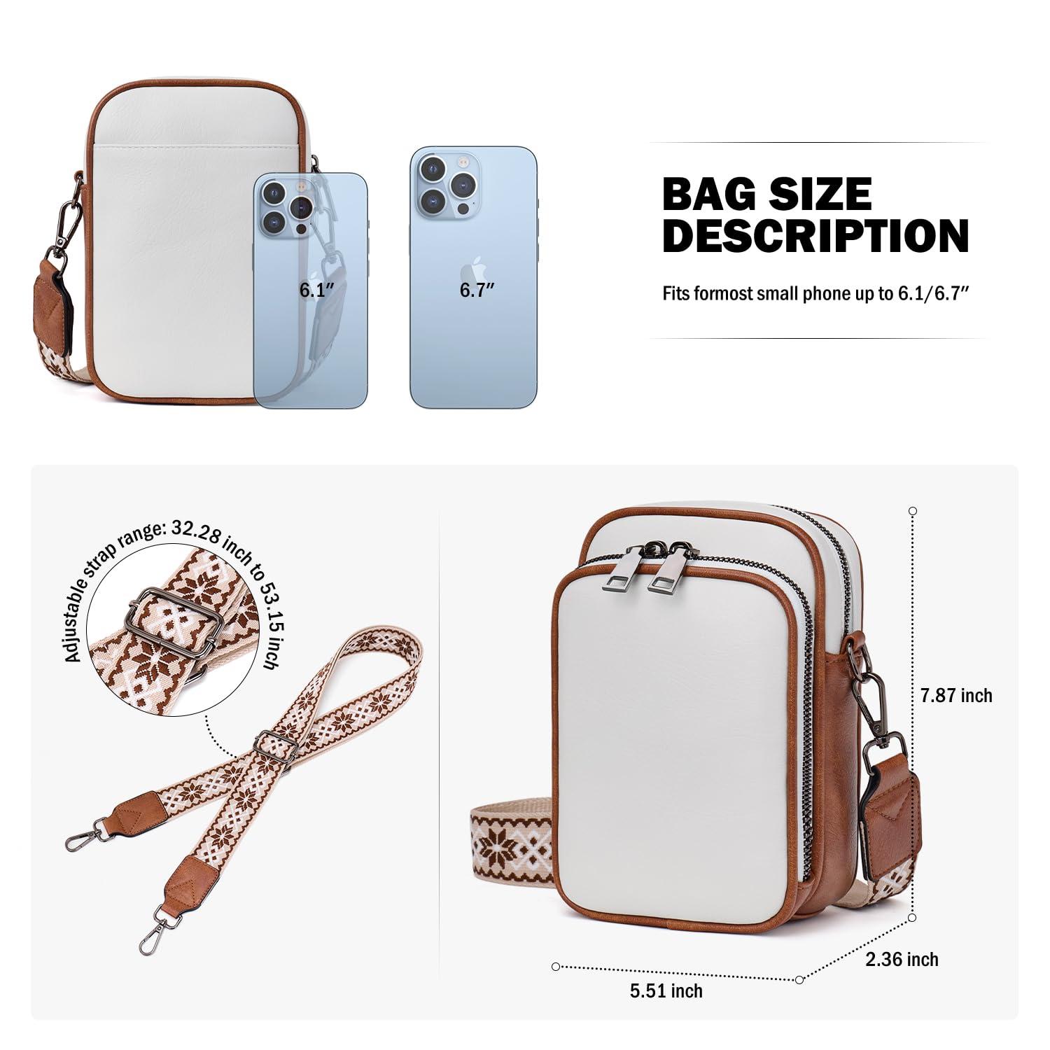 Trendy Vegan Leather Crossbody Bag for Women - Small Cell Phone Purse with Built-in Wallet | Perfect for Everyday Use, Travel & Shopping