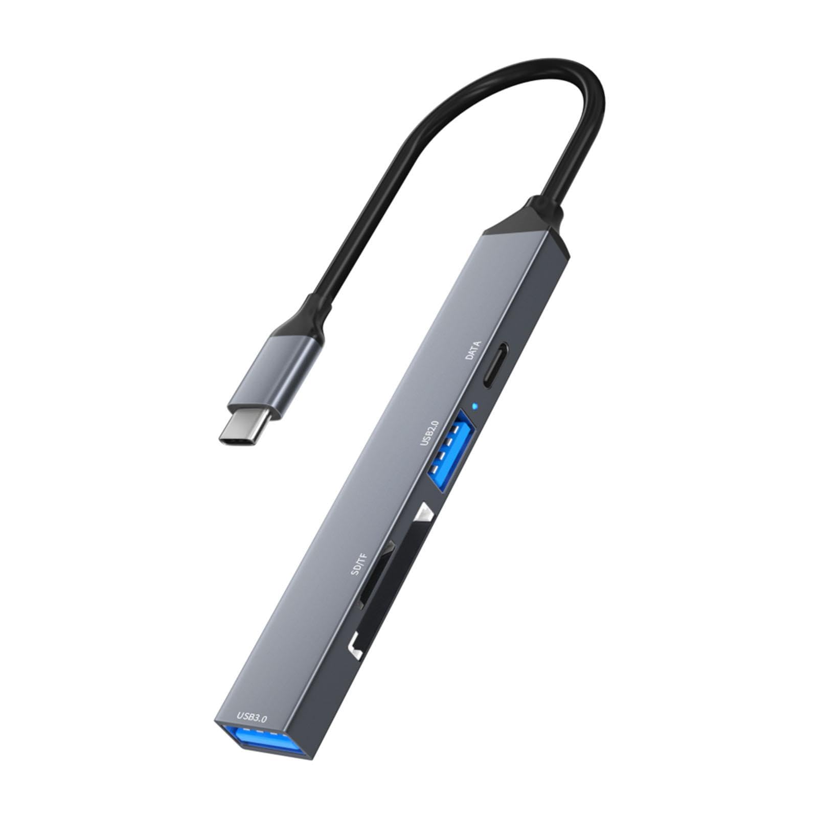 LIGSLN 5-in-1 USB C Hub Adapter with USB 3.0 Ports, SD/TF Card Reader - USB C to USB 3.0/2.0 Docking Station for MacBook Pro/Air, iPad Pro, Chromebook & More - Perfect for Home Office, Travel & Multi-Device Connectivity
