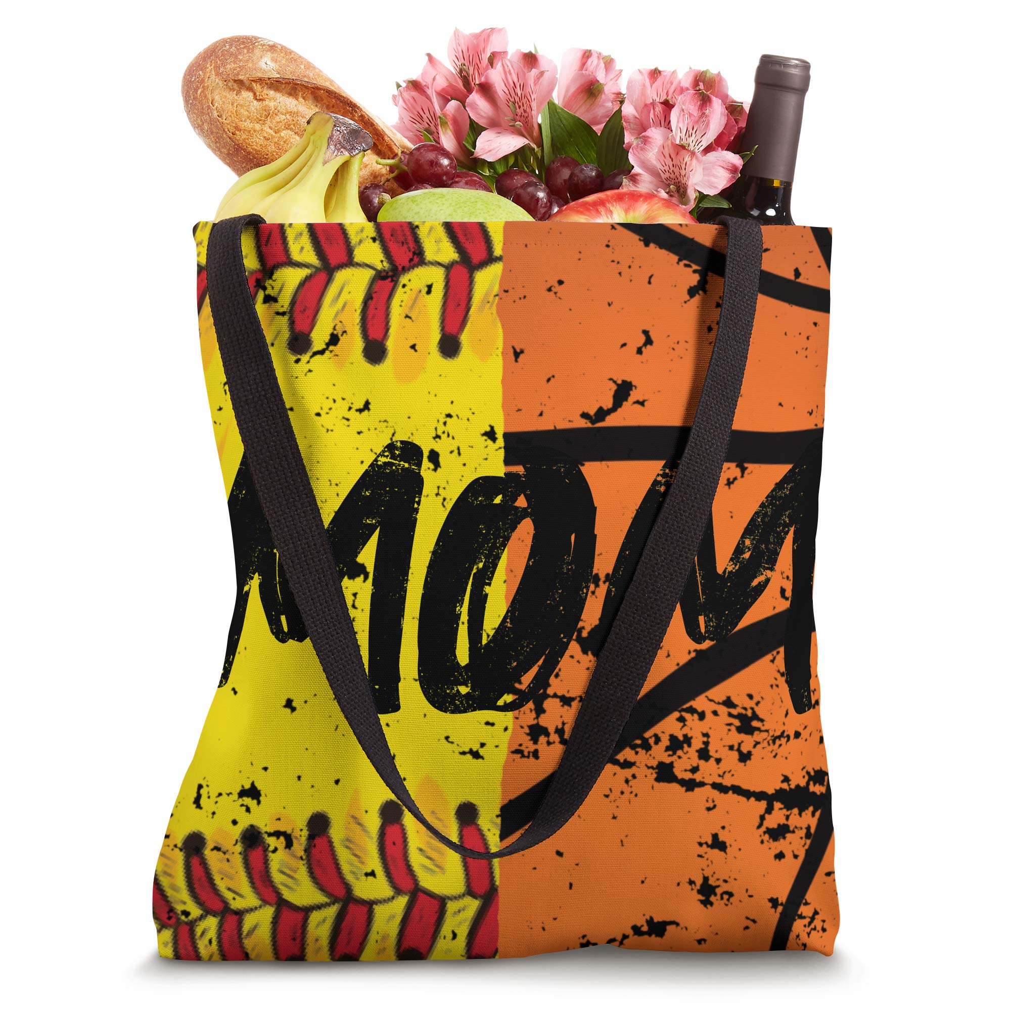 Funny Mom Tote Bag for Girls Basketball & Softball - Perfect Team Sports Gift for Players, Coaches & Supportive Moms
