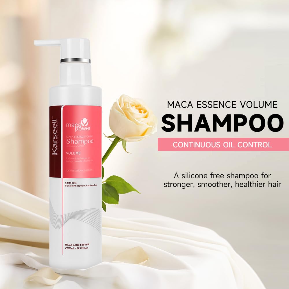 Karseell Maca Power Volumizing Shampoo and Conditioner Set for Fine Hair - Lightweight Formula Adds Volume to Flat Hair, Dermatologist Tested & pH Balanced - Perfect for Daily Hair Care & Salon-Quality Results at Home