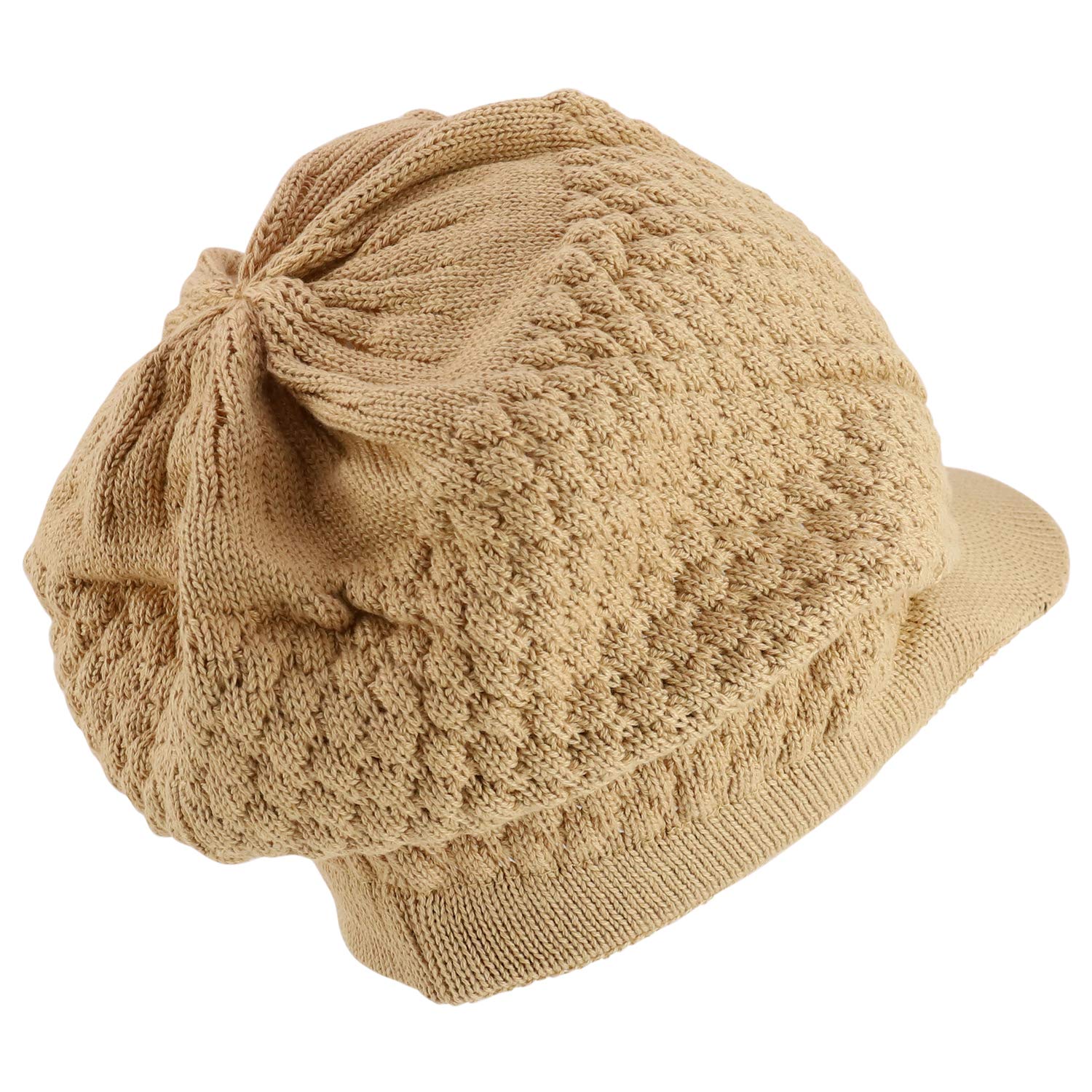 Rastafarian Dreadlock Knit Hat - Oversized Slouchy Cotton Beanie with Visor for Men & Women - Perfect for Winter, Reggae Festivals and Streetwear Fashion