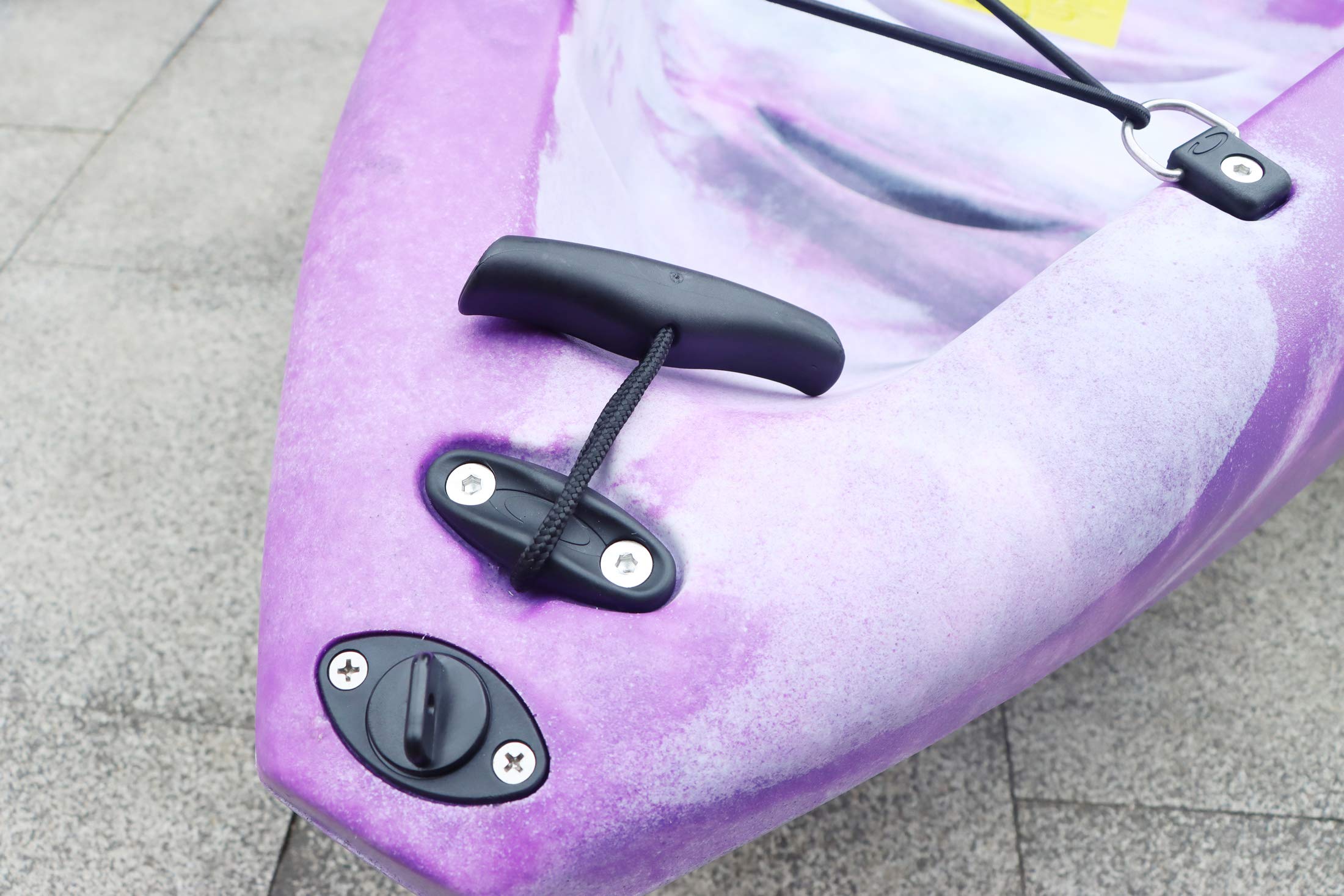 2PCS Kayak Canoe Carry Handle with Cord and Pad Eyes - Heavy Duty T-Handle for Easy Kayak Transport, Kayak Accessories Replacement, Kayak Straps & Ropes - Perfect for Kayaking, Canoeing and Water Sports Adventures
