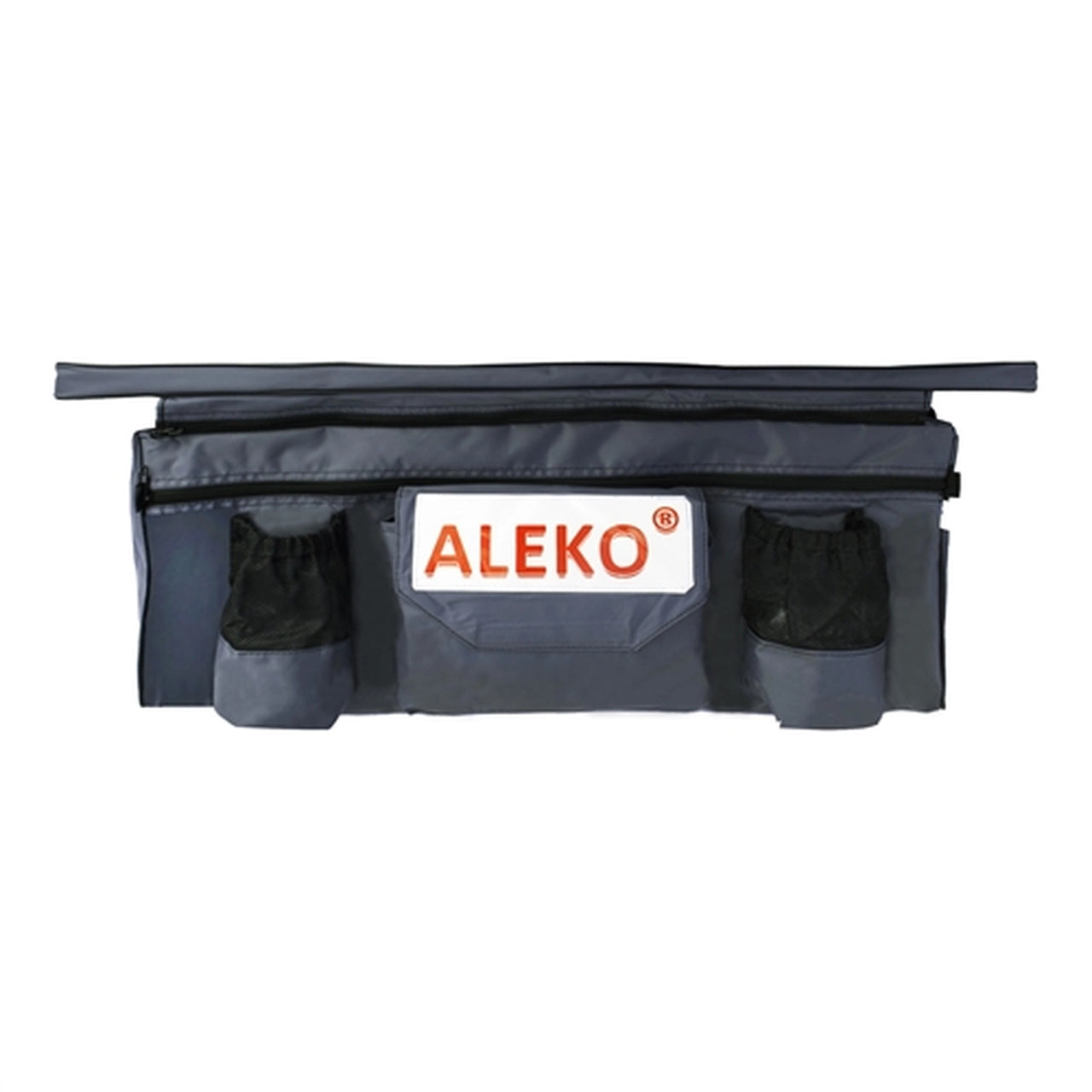 Aleko Waterproof Inflatable Boat Seat Cushion with Storage Pockets & Under Seat Bag - 41x9 Inches Dark Gray - Comfortable for Fishing, Kayaking, and Boating Adventures