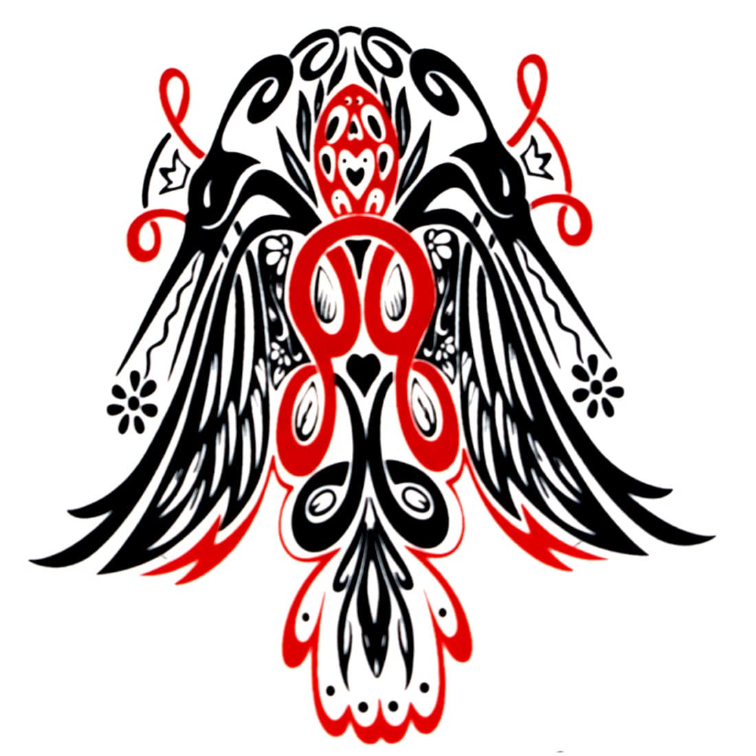 Waterproof Temporary Tattoo Stickers for Men & Women - Black & Red Body Art - Long Lasting Fake Tattoos for Parties, Halloween, Cosplay & Fashion Events