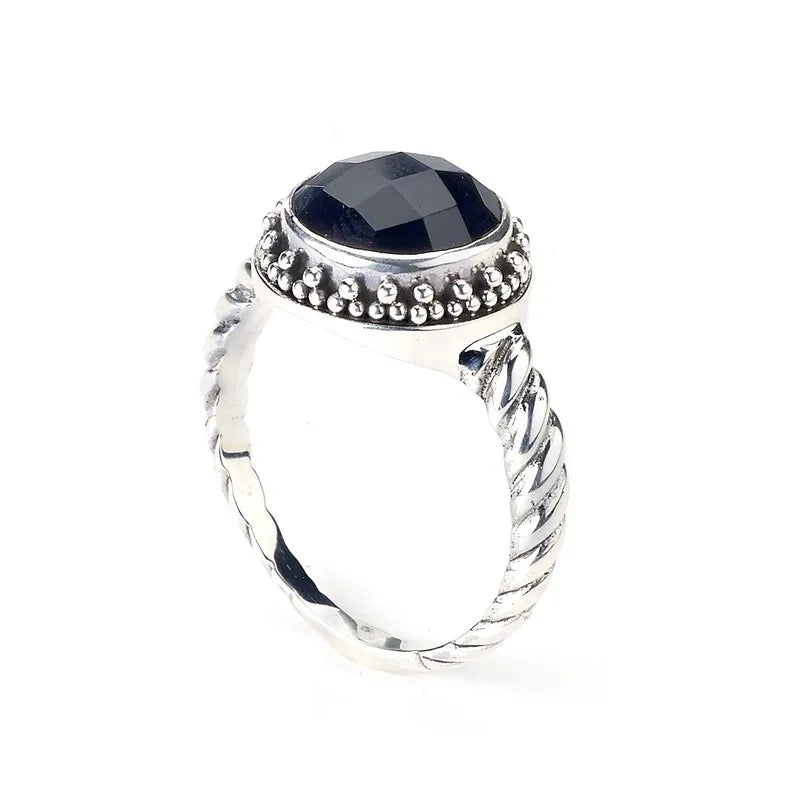 Onyx Batur Ring for Men & Women - Elegant Handmade Silver Jewelry for Weddings, Parties & Gifts