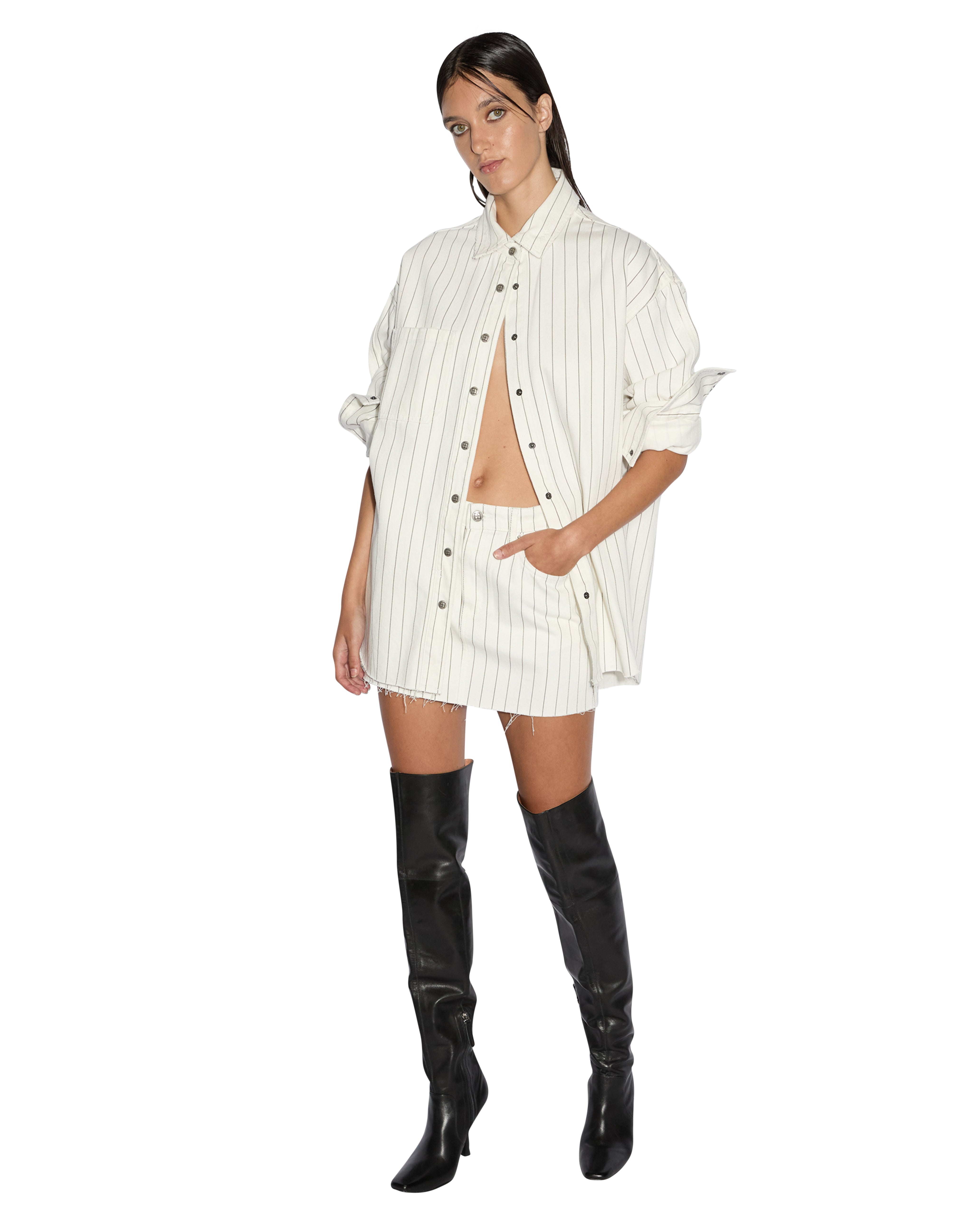 Oversized Long Sleeve Shirt - Prophetik Slice - Trendy Loose Fit Top for Women & Men - Perfect for Casual Wear, Layering & Street Style Outfits