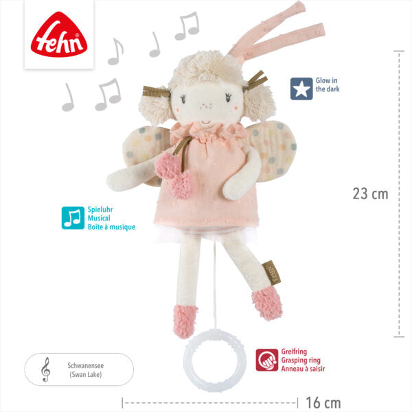 Fehn Mini Musical Fairy - Portable Wind-Up Music Box for Kids, Nursery Decor, Baby Shower Gift - Perfect for Bedtime, Playtime & Special Occasions