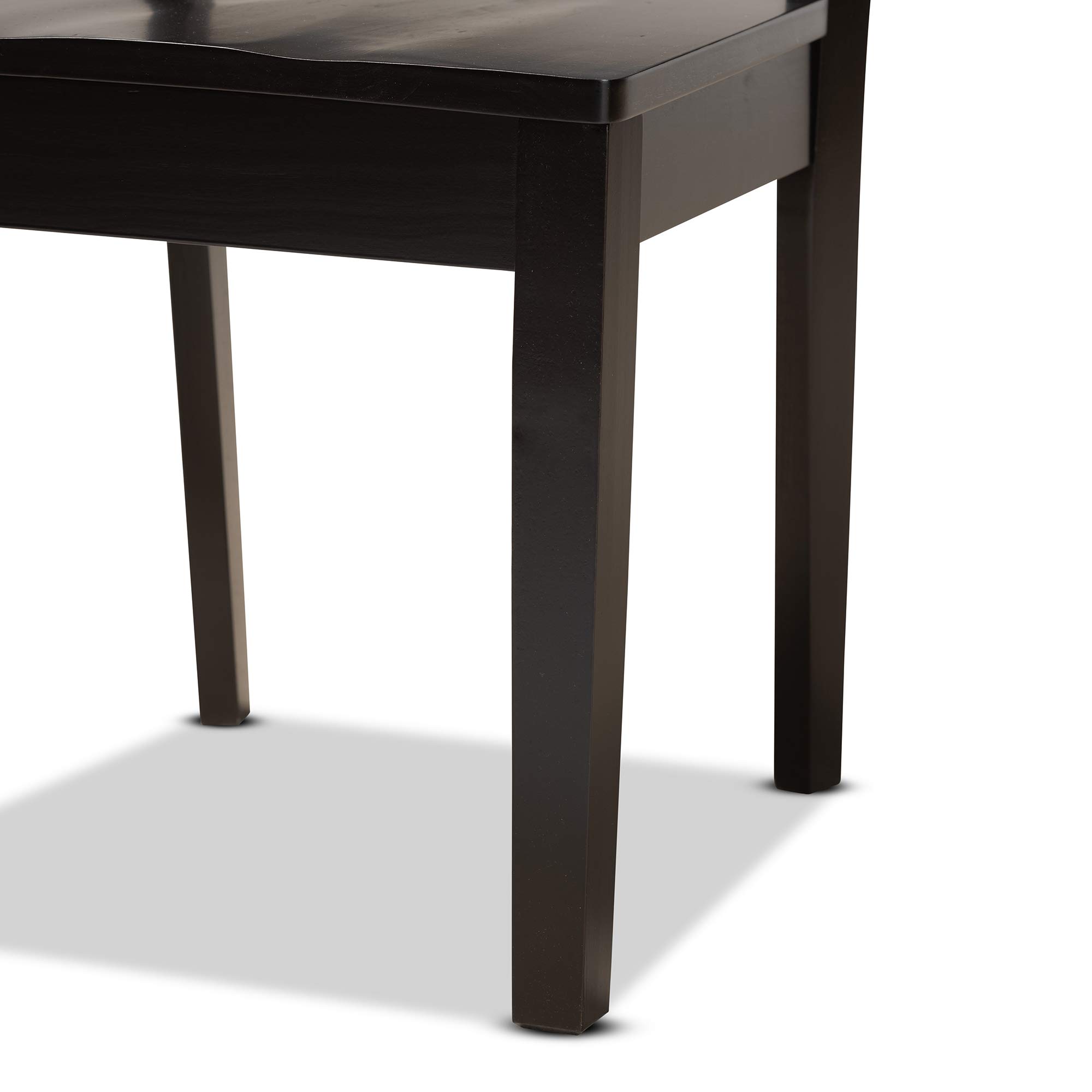 Baxton Studio Nicolette 5-Piece Dark Brown Wood Dining Set - Perfect for Small Spaces & Modern Kitchens