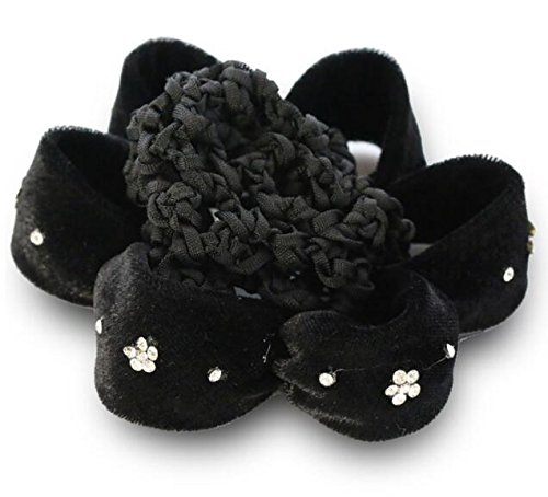 1PCS Black Women's Bun Cover Snood - Polka Dot Hair Net for Ballet Dance & Hair Accessories - Perfect for Dance Performances, Workouts & Everyday Styling