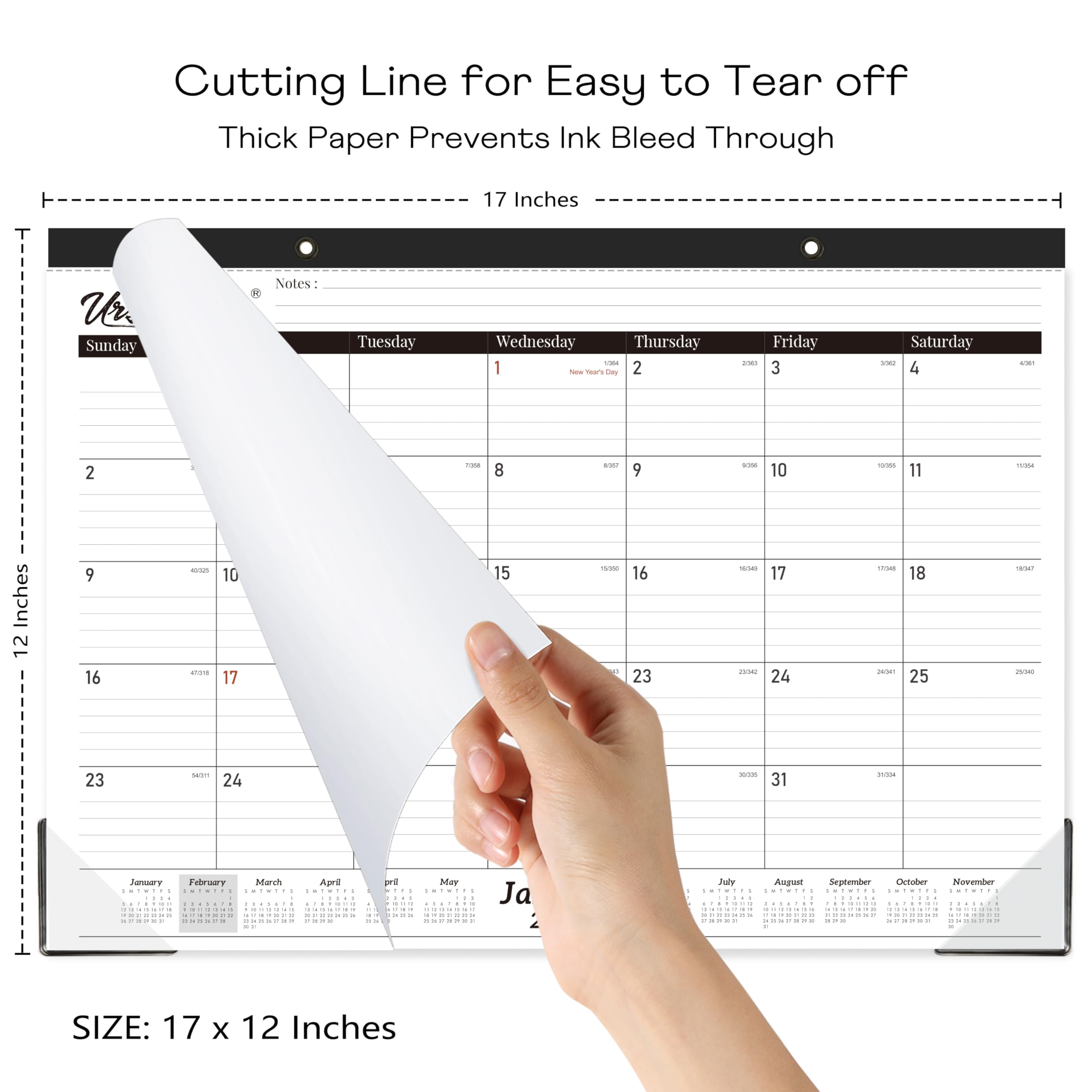 2025 Desk and Wall Calendar - 12 Month Planner Jan-Dec 2025, 17