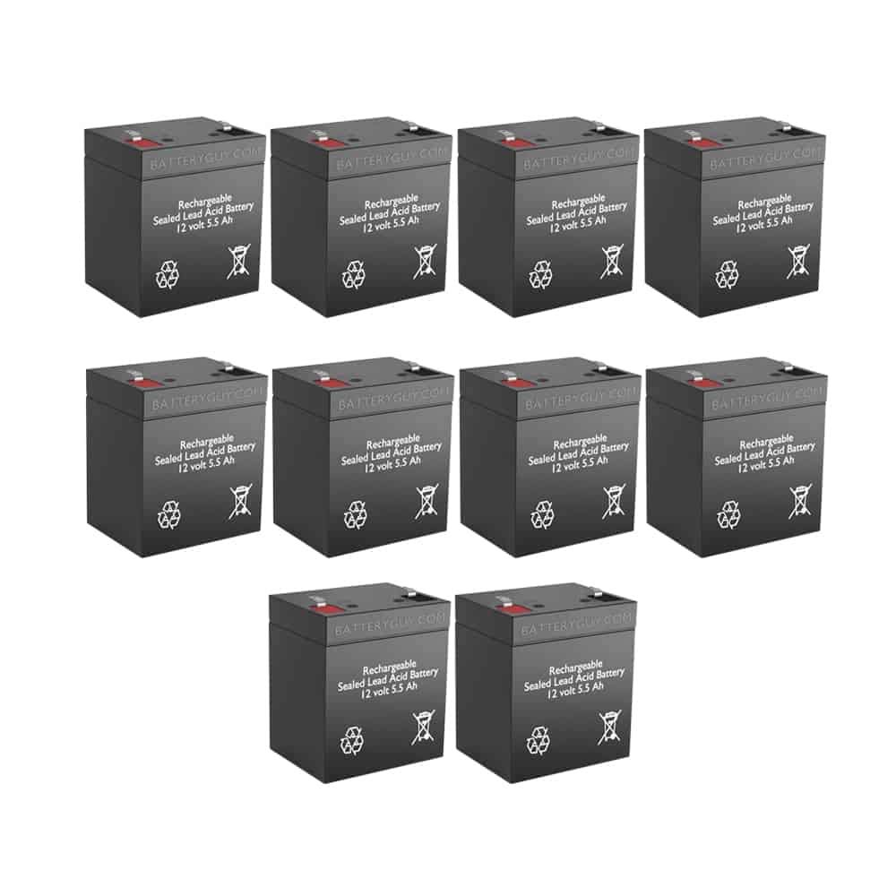HR6-12 Replacement 12V 5.5Ah SLA Batteries (Rechargeable, High Rate, Long Lasting) - Pack of 10 for Security Systems, Emergency Lights & UPS Backup Power