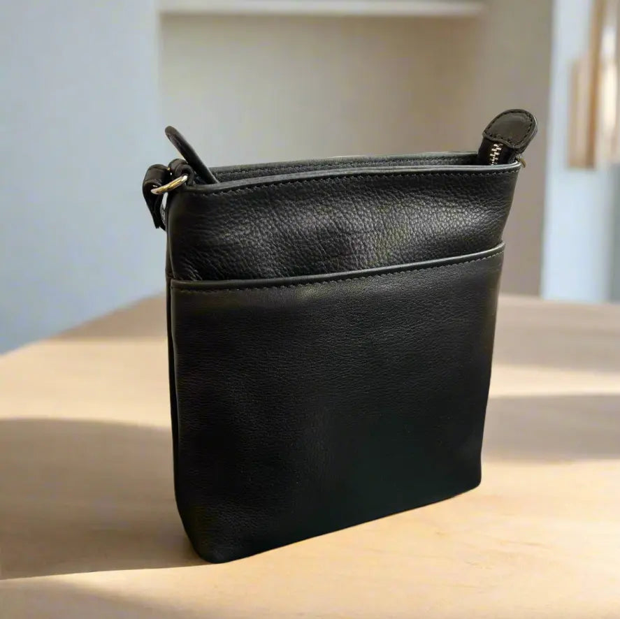 BOL Women's Leather Crossbody Bag with 3 Pockets - Stylish & Functional Purse for Everyday Use, Travel, and Work