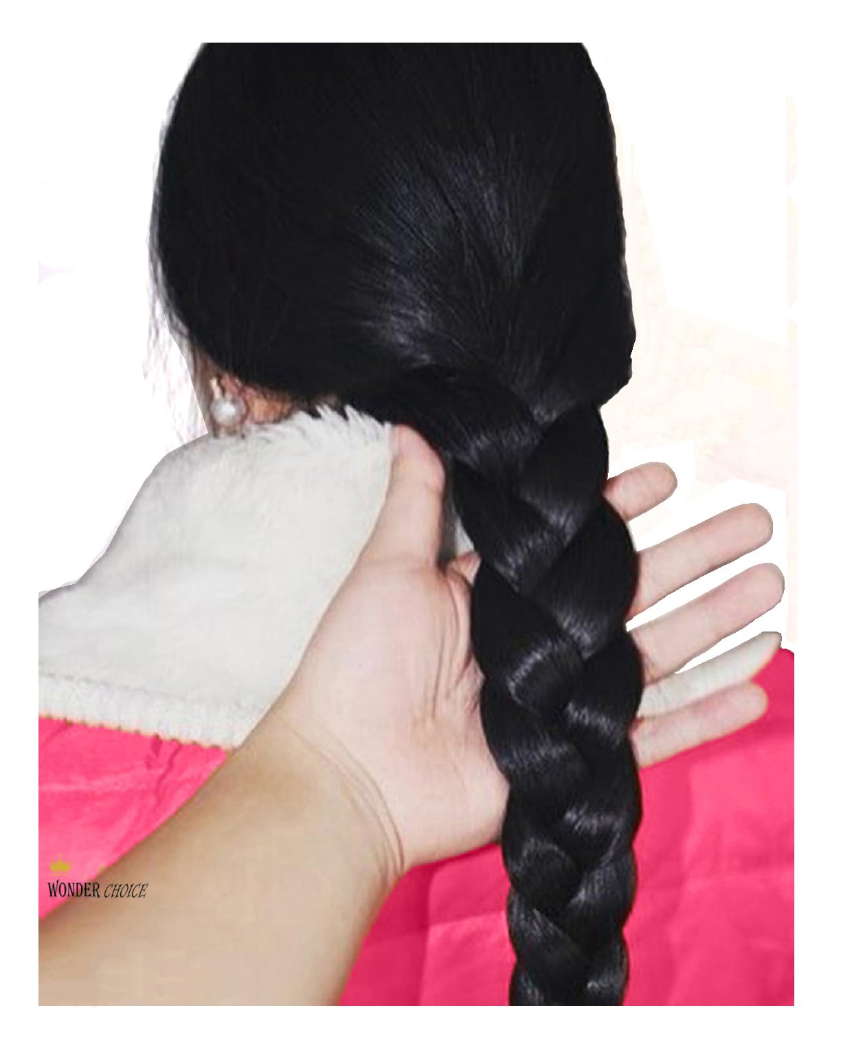 D-DIVINE 30-Inch Black Hair Extensions for Women - Heavy Braid Parandi Choti Hair Accessories for Weddings, Parties & Special Occasions