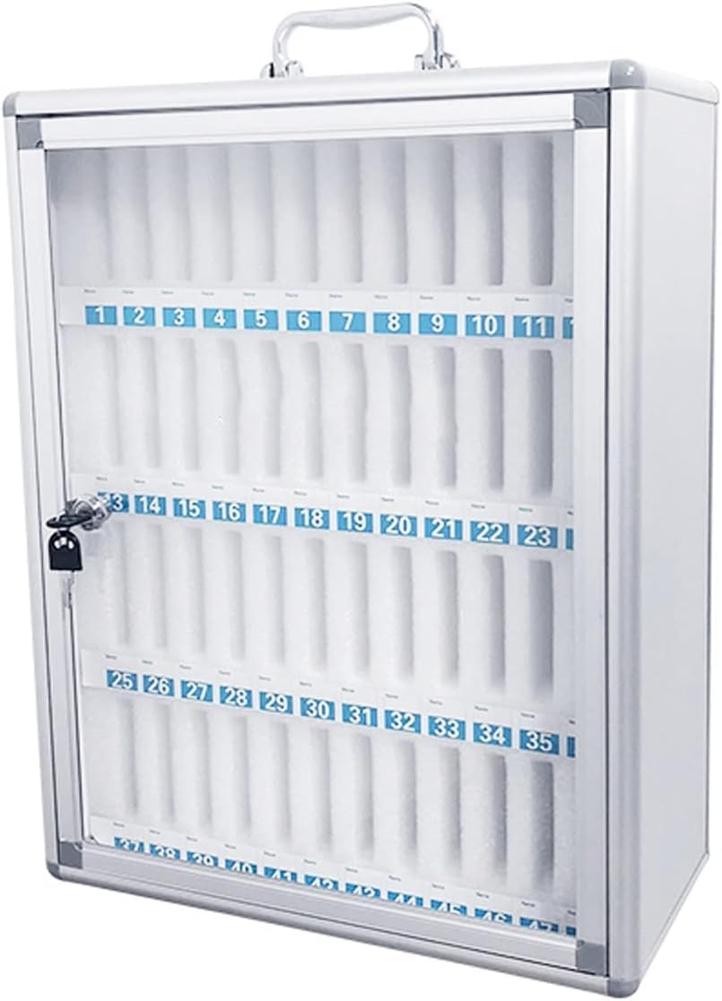 Wall-Mounted Phone Locker Cabinet - 12 Slots with Lock for Secure Storage | Home & Office Use