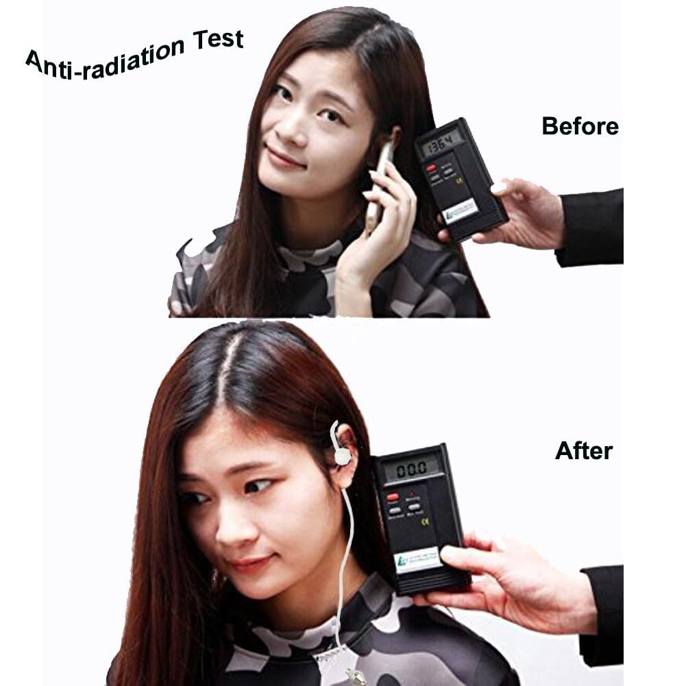 KINDEN Air Tube Headset with Microphone - Deep Bass Noise Cancelling Wireless Earbuds for iPhone, Android, iPad, MP3 Players (White) - Perfect for Gym, Commuting & Online Meetings