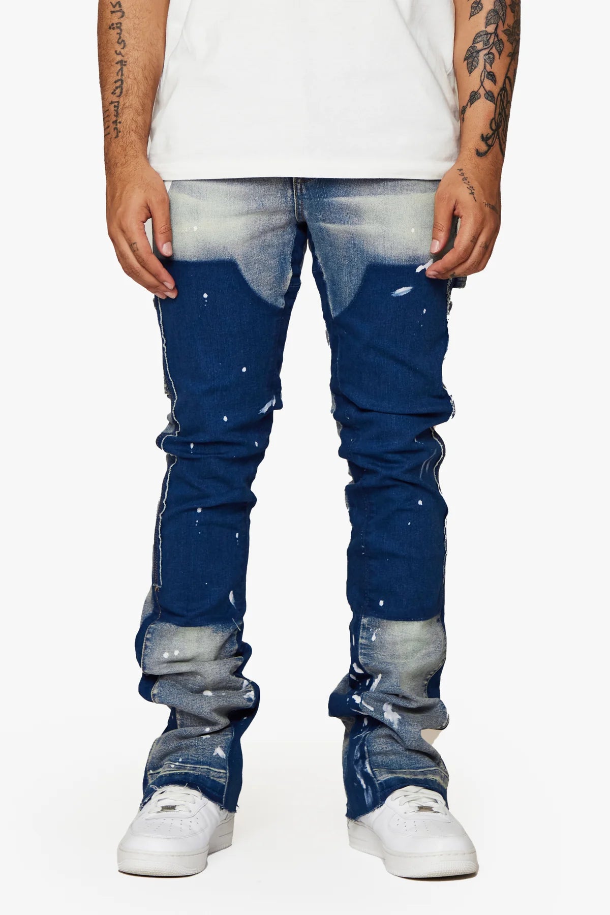 ESNTL LAB STACKED TAMA LT. WASH - Premium Stacked Denim Jeans for Men | Comfortable Slim Fit Stretch Pants | Perfect for Casual Wear, Office & Night Out
