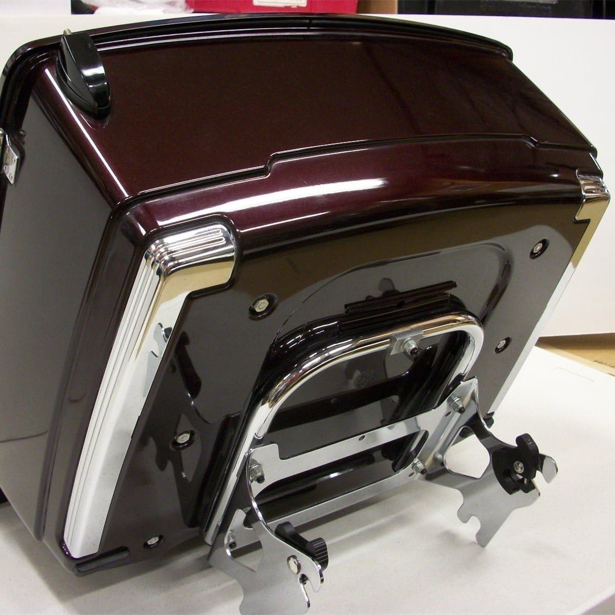 KUAFU Detachable Two-Up Luggage Rack for 1997-2008 Harley-Davidson Touring (Road King FLHT/FLHX/FLTR) - Chrome Trunk Tour Pack Mount - Perfect for Long Rides & Road Trips
