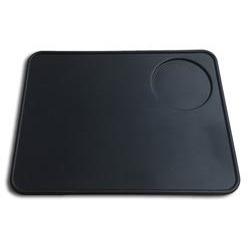 Premium LF Flat Black Tamping Mat with Portafilter Holder - Barista-Grade Espresso Accessory for Coffee Shops & Home Brewing Stations