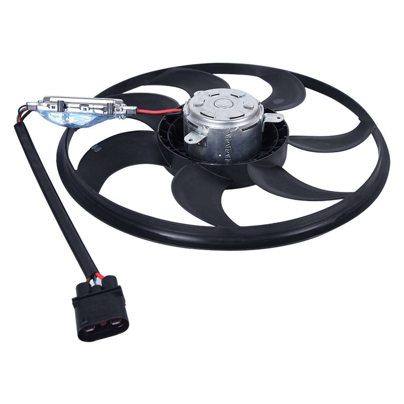 KT 7L0959455A Right Passenger Side Electric Cooling Fan Assembly - 1PC Replacement Part for Volkswagen, Audi - Perfect for Engine Cooling & Overheating Prevention
