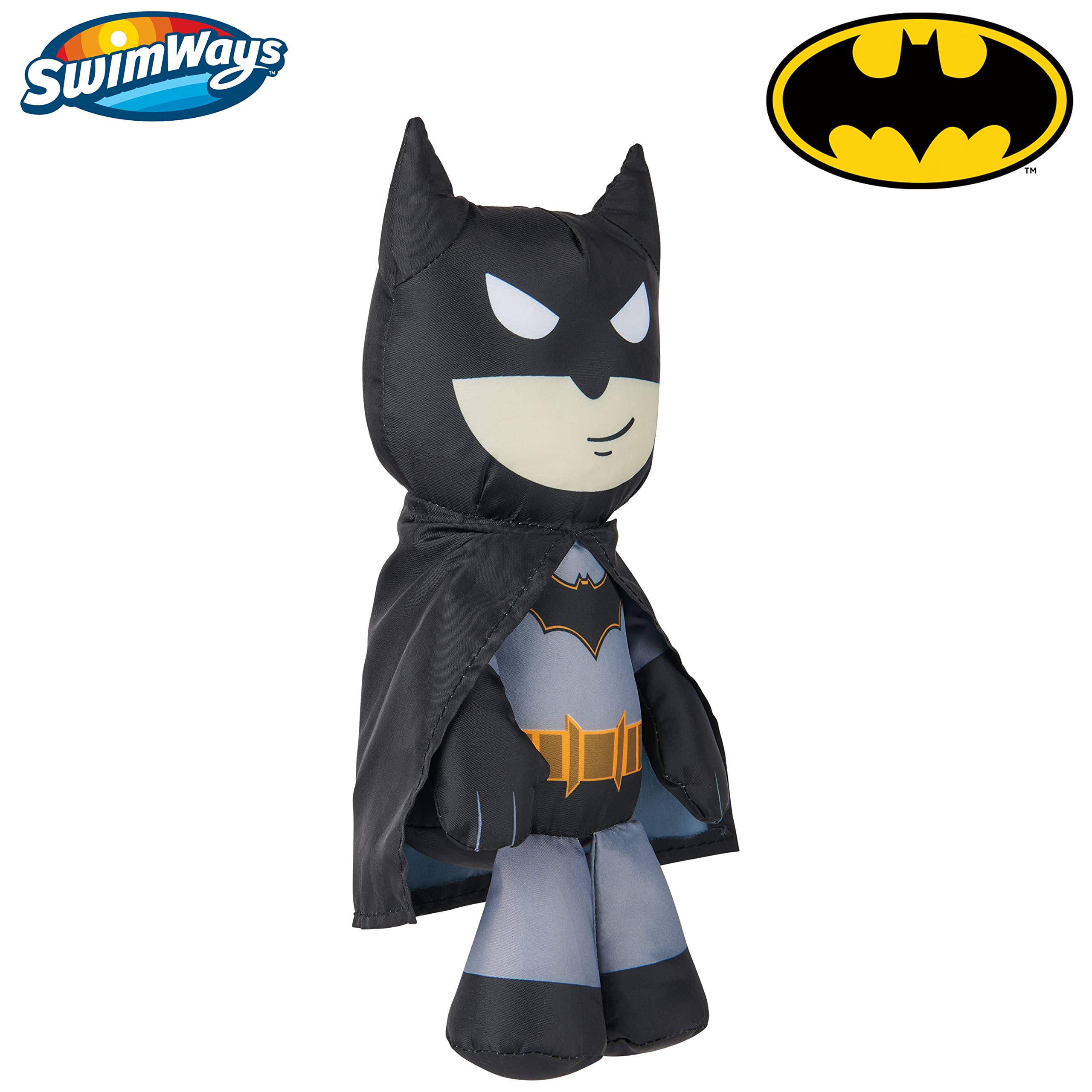 DC Batman Swim Huggable Floating Water Stuffed Animal - Fun Bath & Beach Toy for Kids Ages 1+ | Perfect Pool Party Gift, Bathtime Companion & Summer Water Play