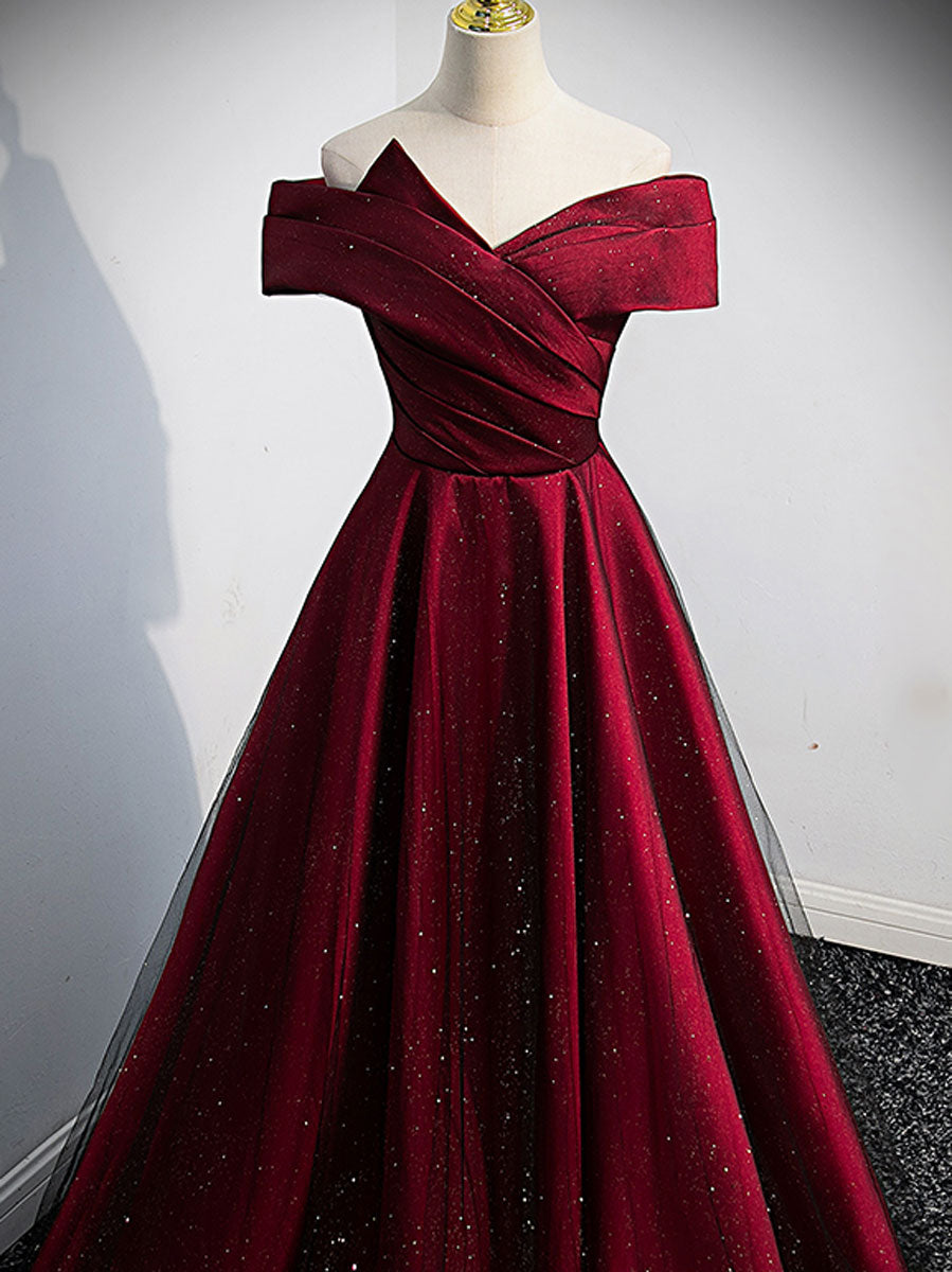 Elegant Burgundy Satin Long Prom Dress for Women - Formal Evening Gown for Homecoming, Wedding, and Special Occasions