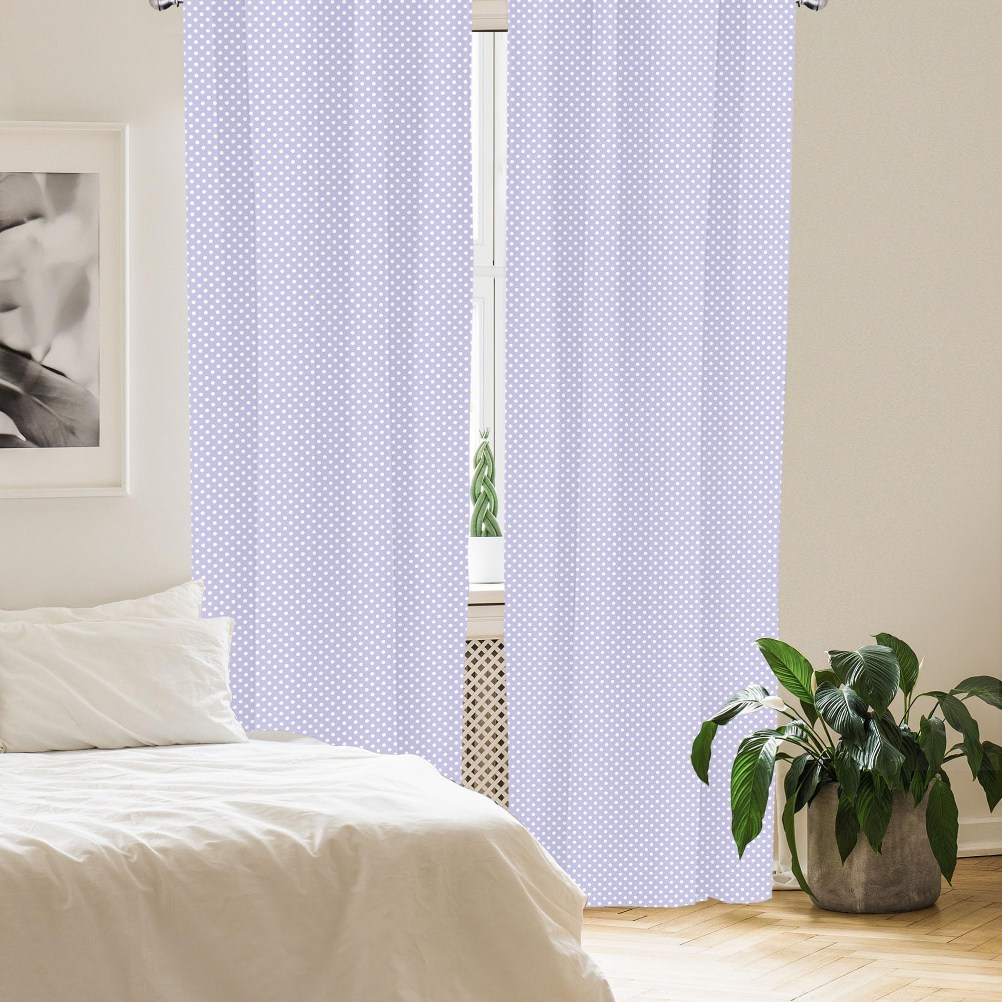 Lunarable Polka Dot Curtains - Pastel Diagonal White Droplets Digital Design, 2 Panel Set 28
