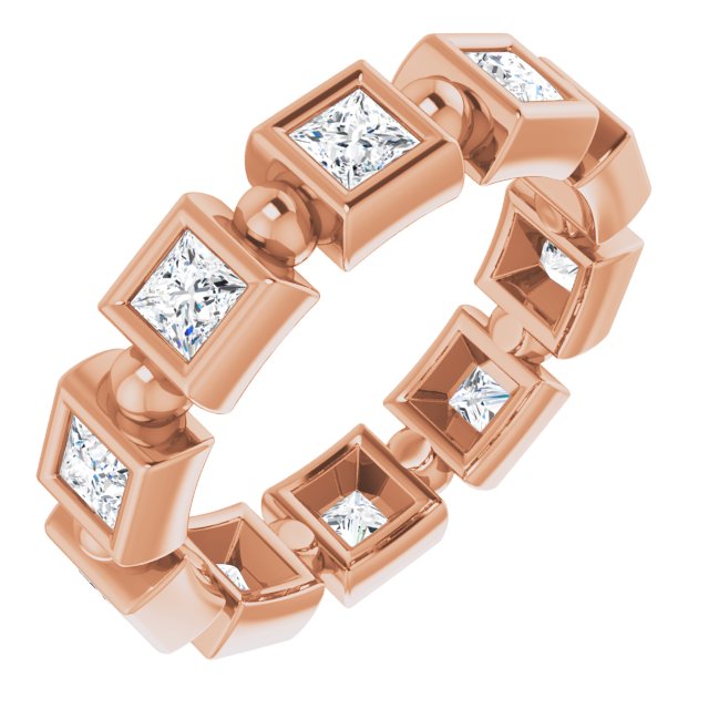 1.80 Carat Princess Cut Diamond Eternity Band Ring - Bezel Set Wedding Ring for Women, Perfect for Anniversary, Engagement & Special Occasions