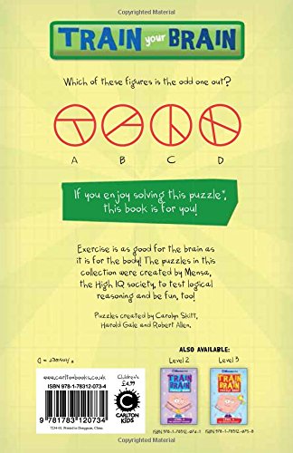 Train Your Brain: Level 1 Puzzle Book with 45 Monochrome Illustrations - Perfect for Adults & Kids Brain Training, Travel Entertainment, and Classroom Activities